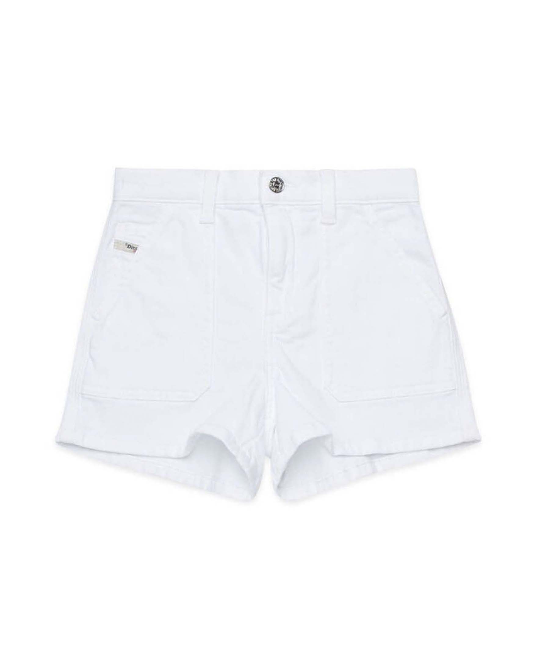 Short bianco Diesel in denim a vita alta