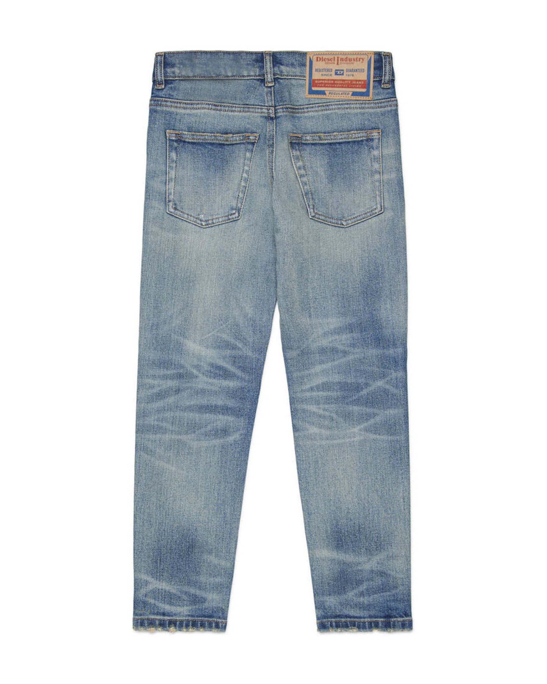 Jeans Diesel lavaggio chiaro stone washed regular fit con baffature image