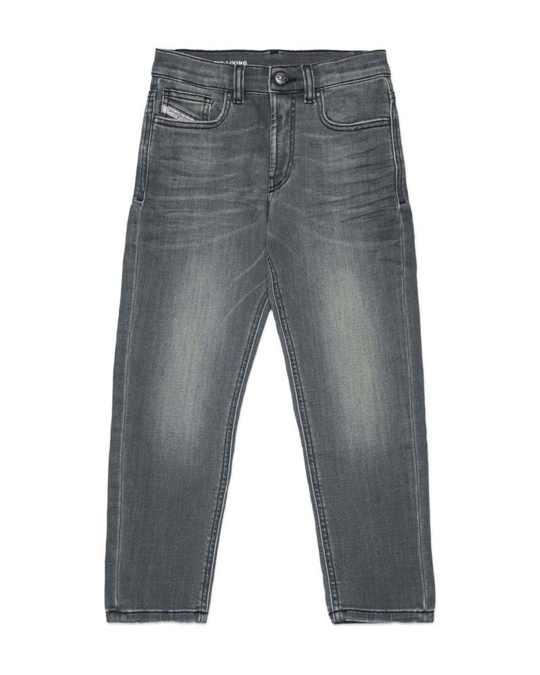 Jeans lavaggio grigio stone washed carrot fit