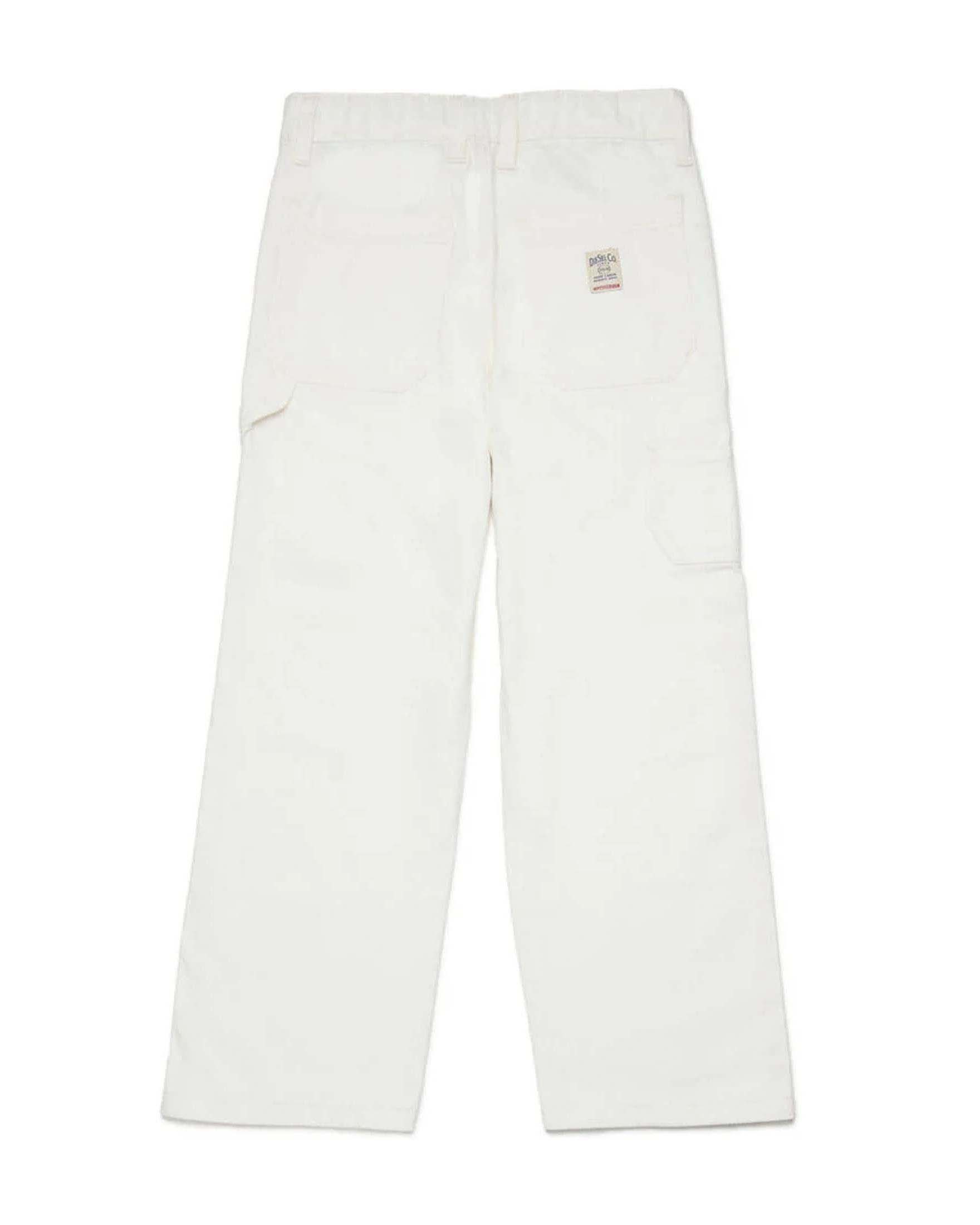 Jeans worker Diesel bianco in puro cotone a vita alta image