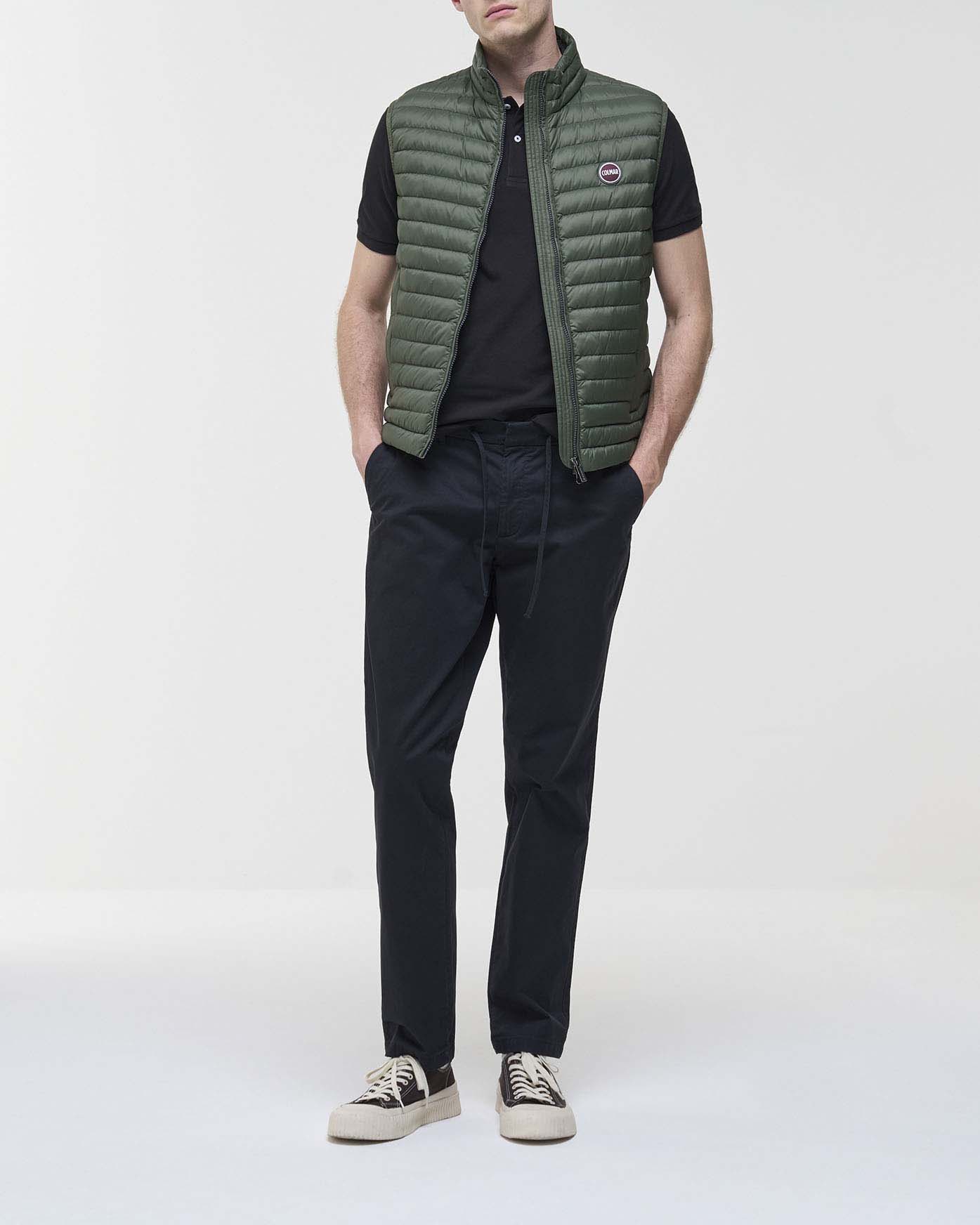 Piumino gilet Originals verde militare in nylon imbottito in piuma