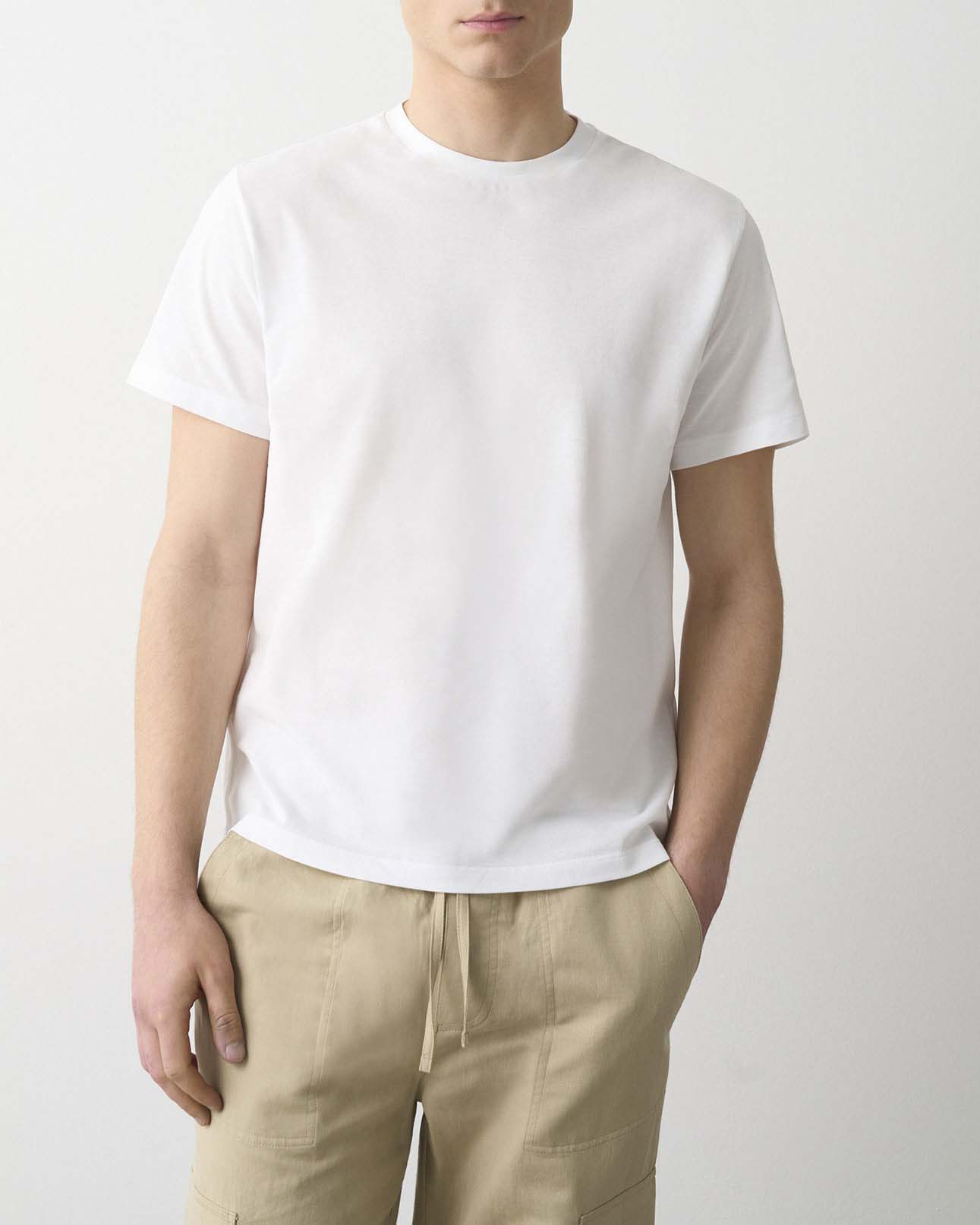 T-shirt Colmar Originals bianca mezza manica in piquè di cotone image