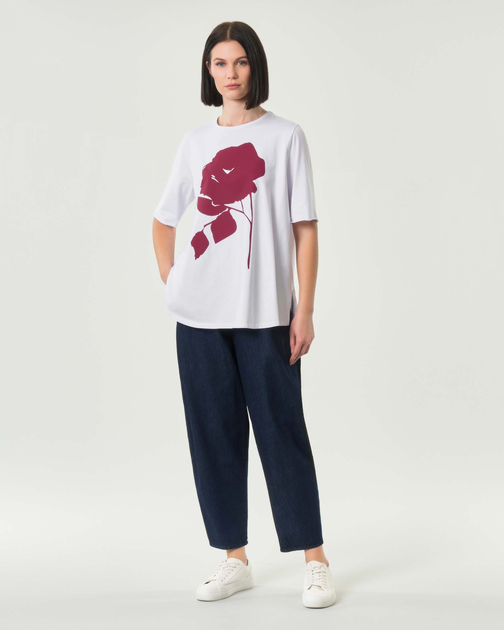 Jeans baloon Jurerê a lavaggio scuro in misto cotone stretch con elastico inserito in vita