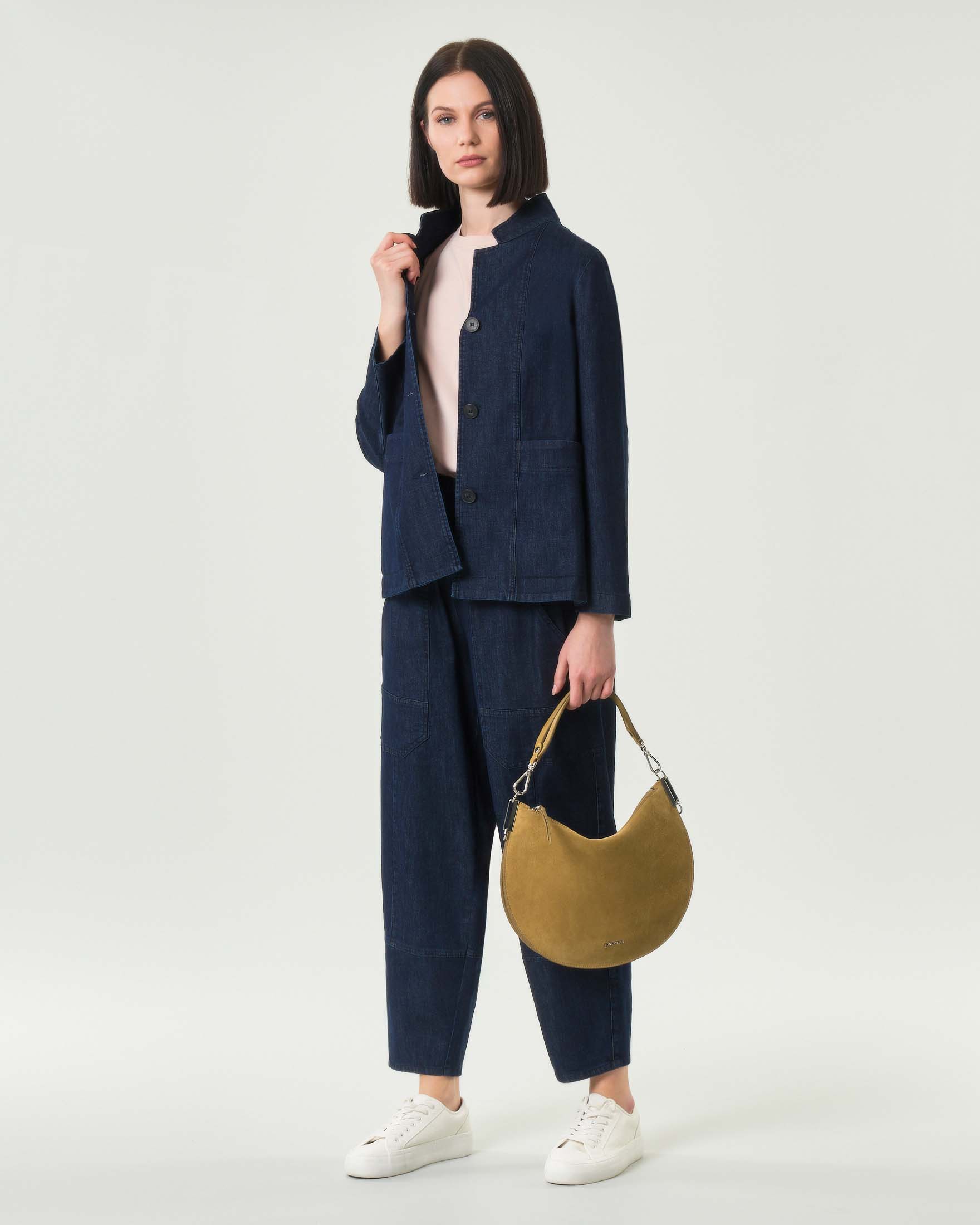 Jeans baloon Jurerê a lavaggio scuro in misto viscosa stretch con tasche applicate