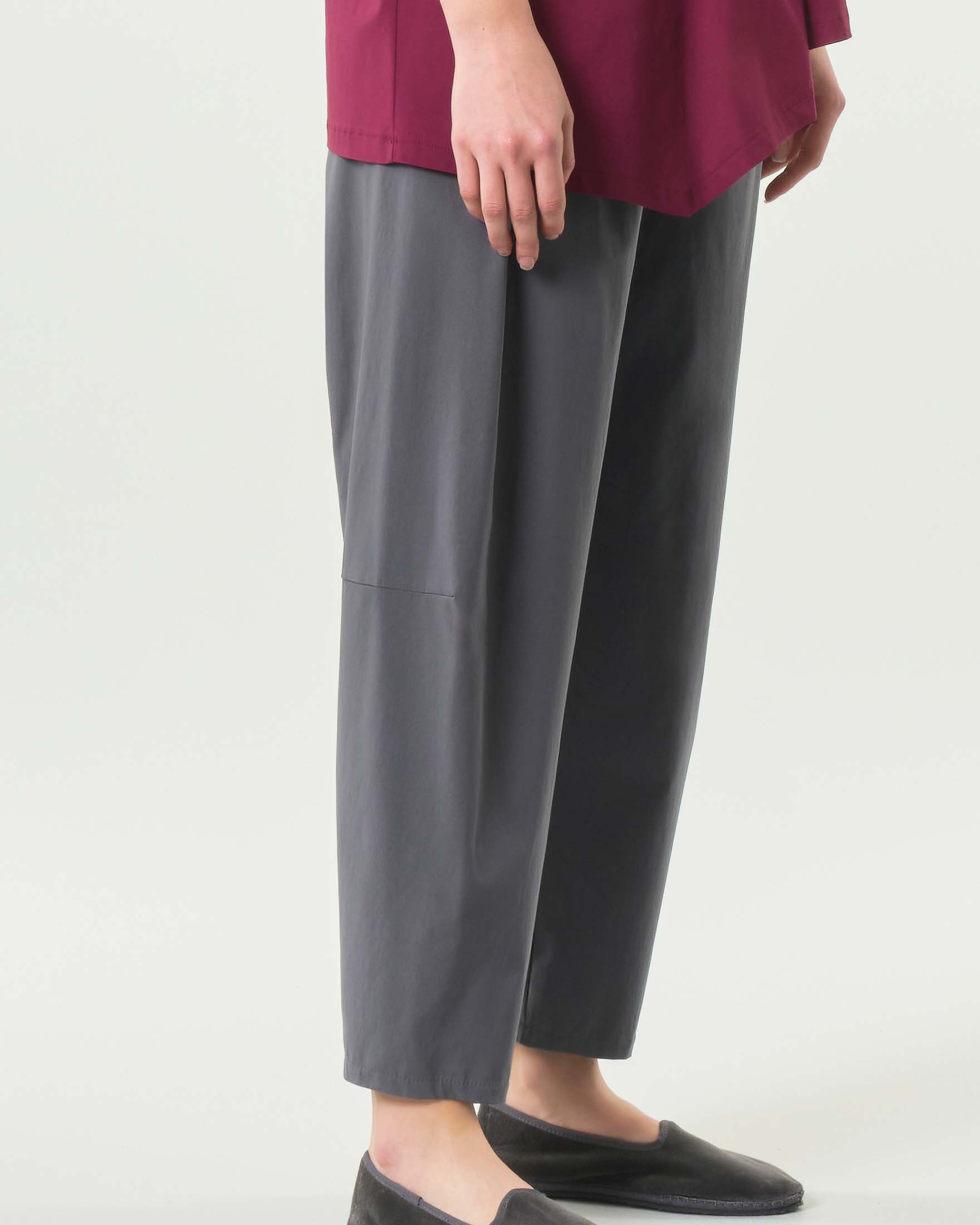 Pantaloni baloon grigio Jurerê in bangalina di misto viscosa stretch con elastico inserito in vita image