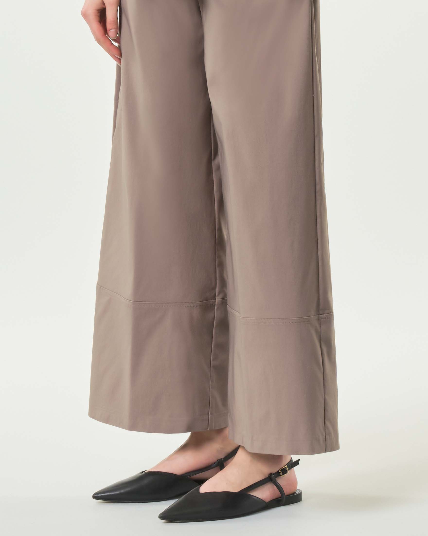 Pantaloni wide leg tortora Jurerê in misto viscosa con elastico inserito in vita image