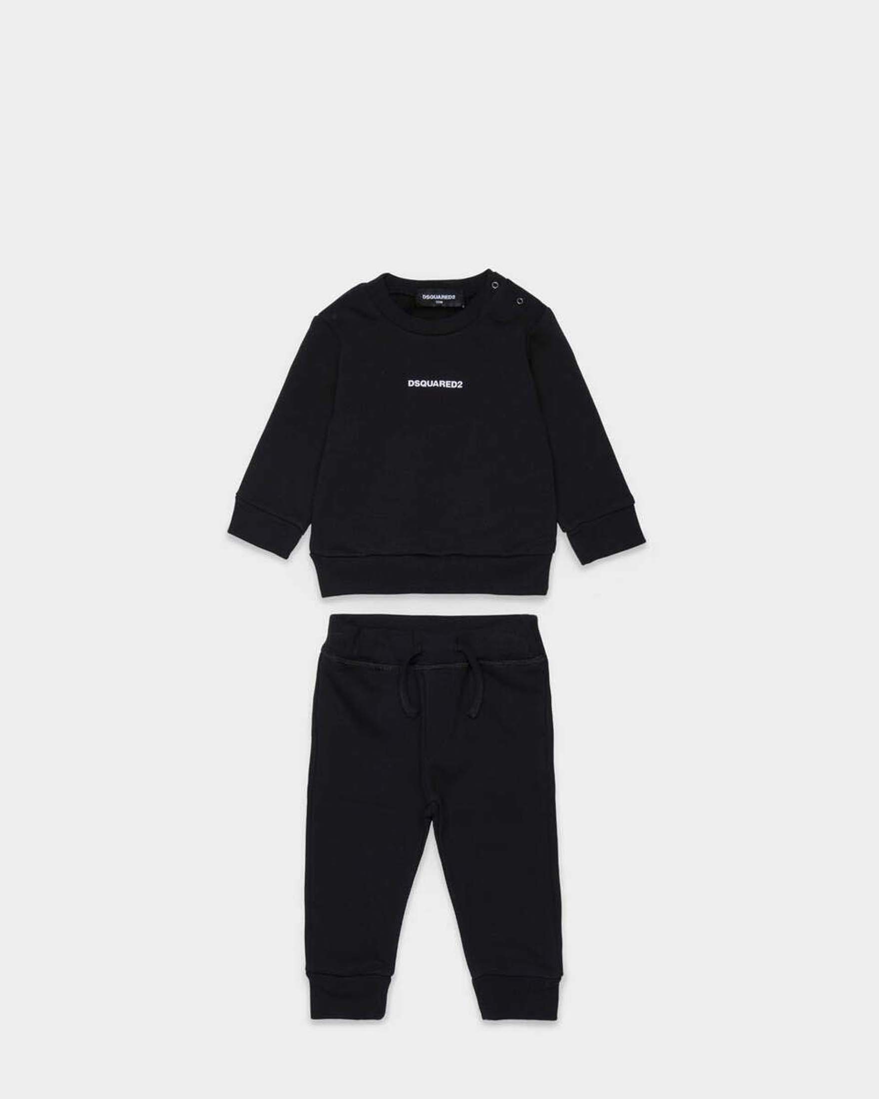 Completo tuta Dsquared2 nero in puro cotone