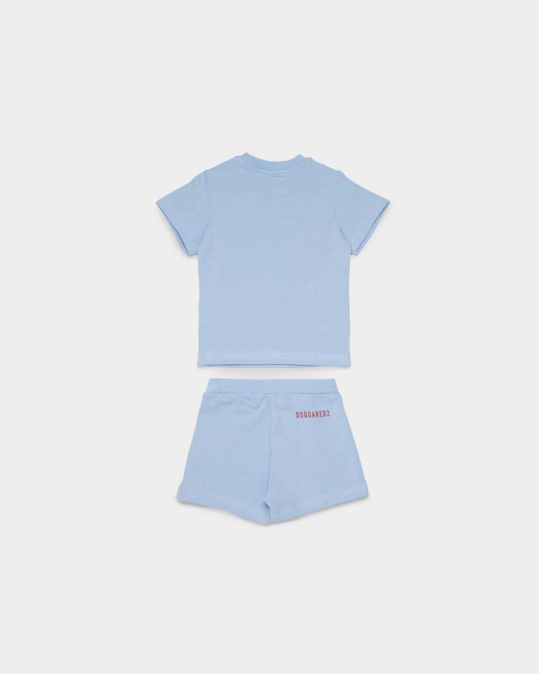 Completo corto Dsquared2 azzurro in puro cotone image