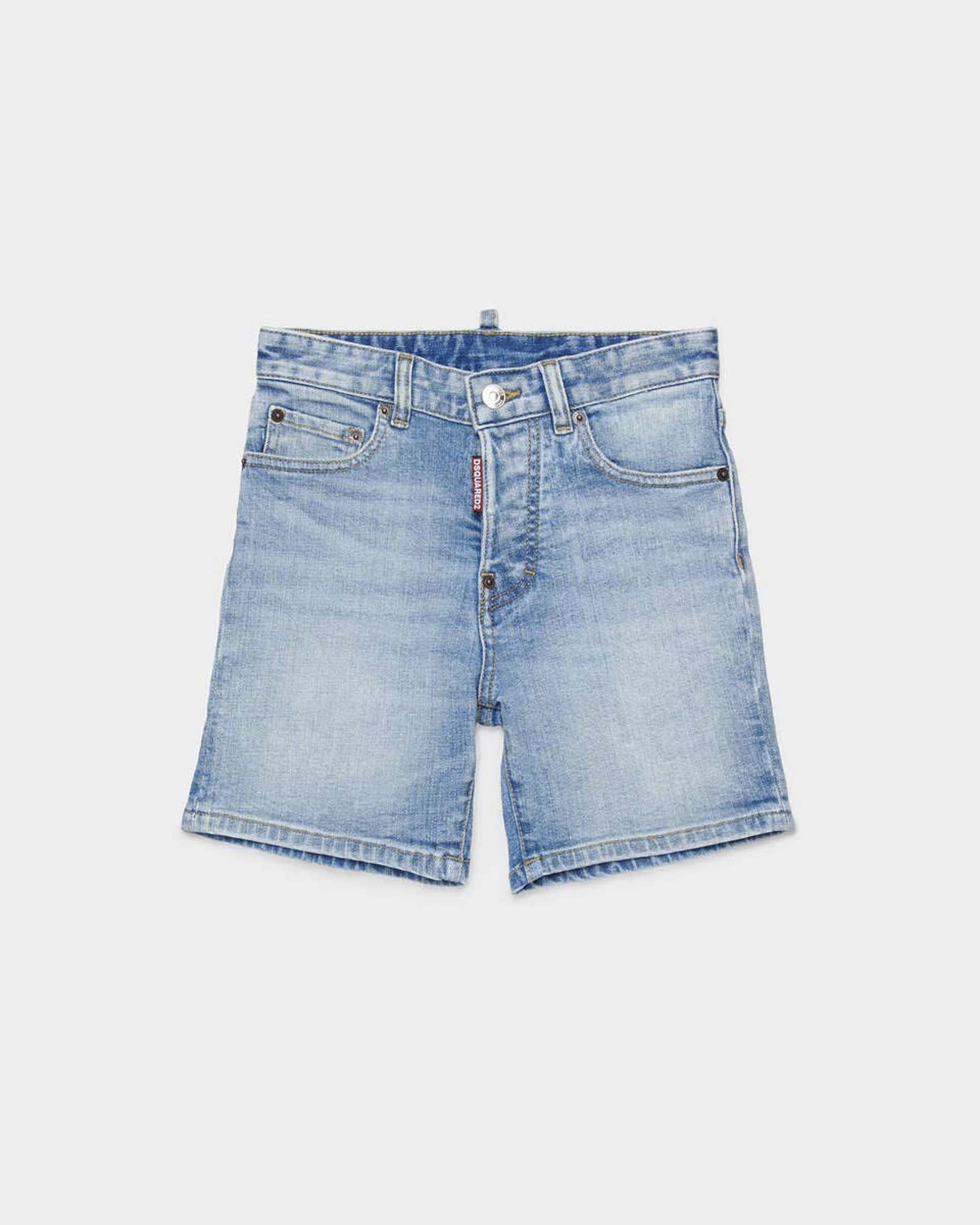 Bermuda Dsquared2 in denim lavaggio chiaro stone washed