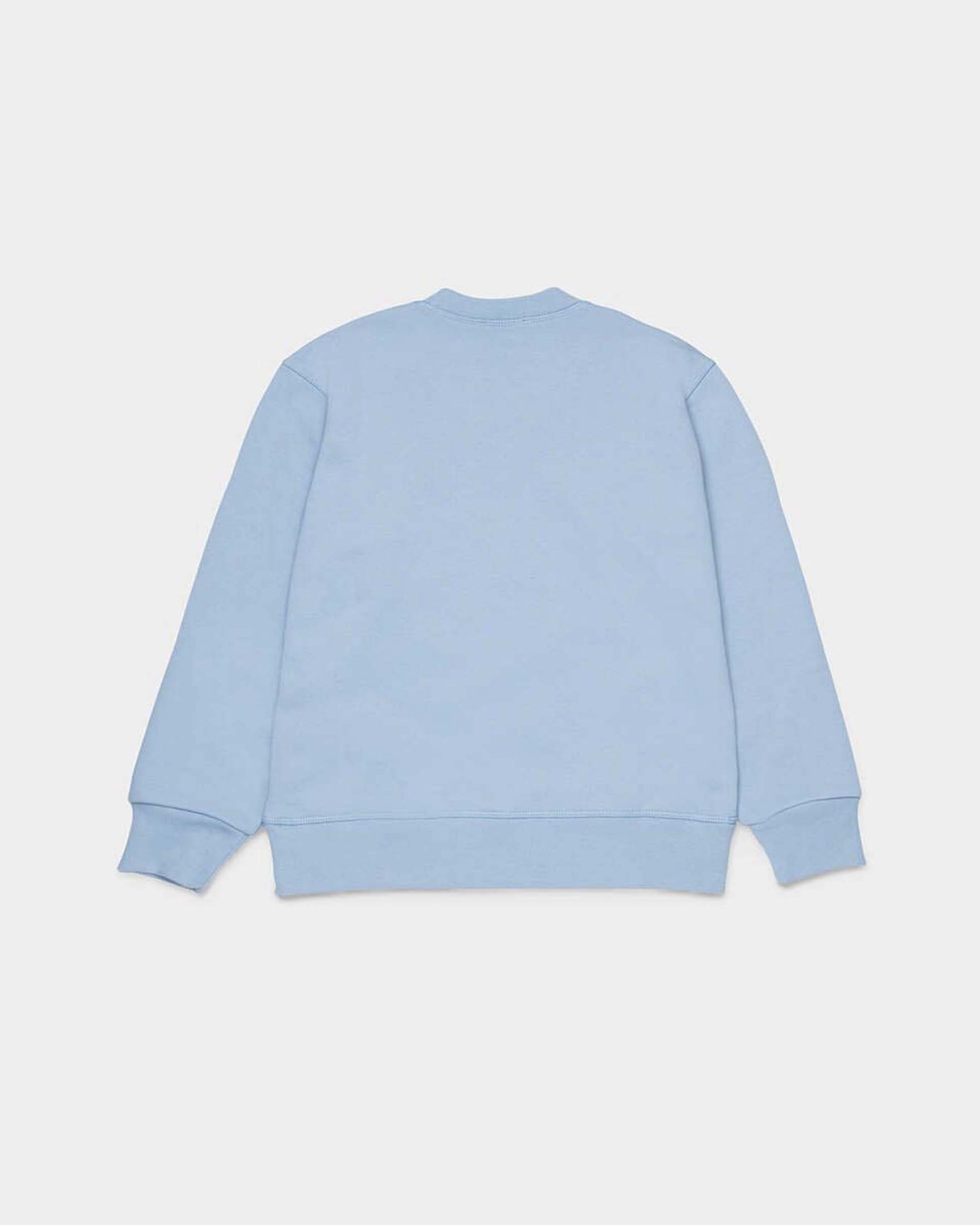 Felpa Dsquared2 azzurra in puro cotone con mini logo nero image