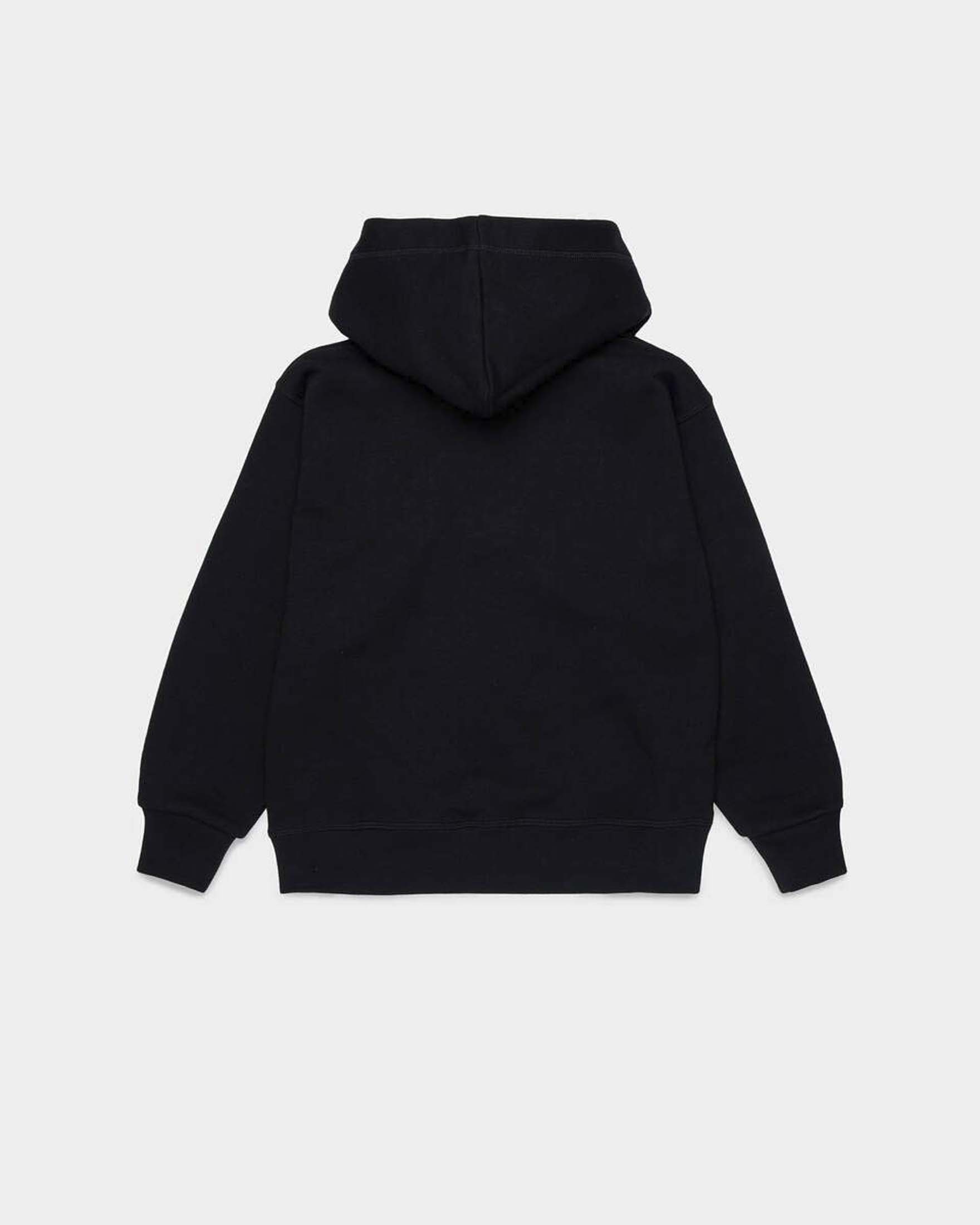 Felpa Dsquared2 nera con cappuccio e scritta logo Milano bianca image