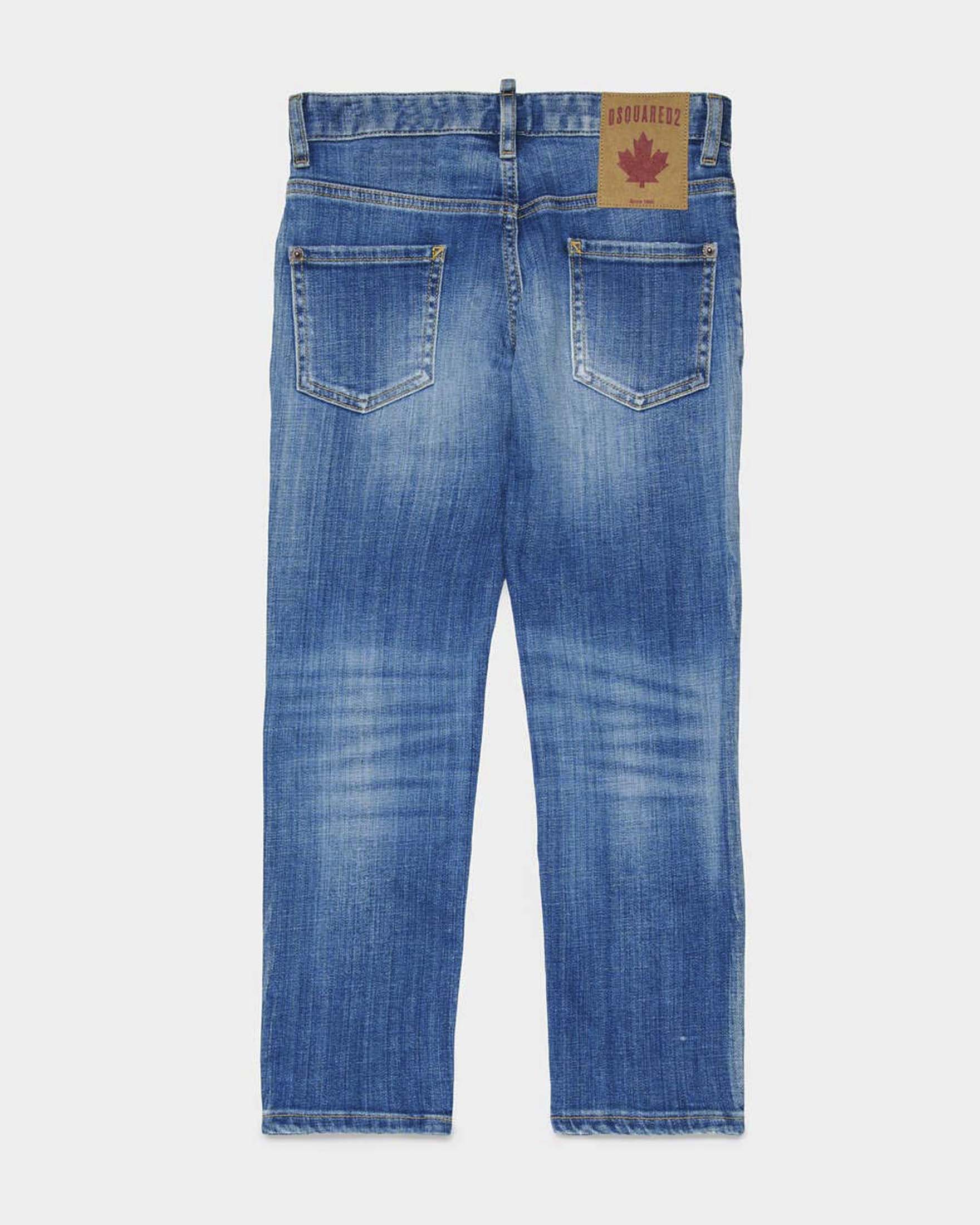 Jeans Dsquared2 regular fit lavaggio medio stone washed con baffature image
