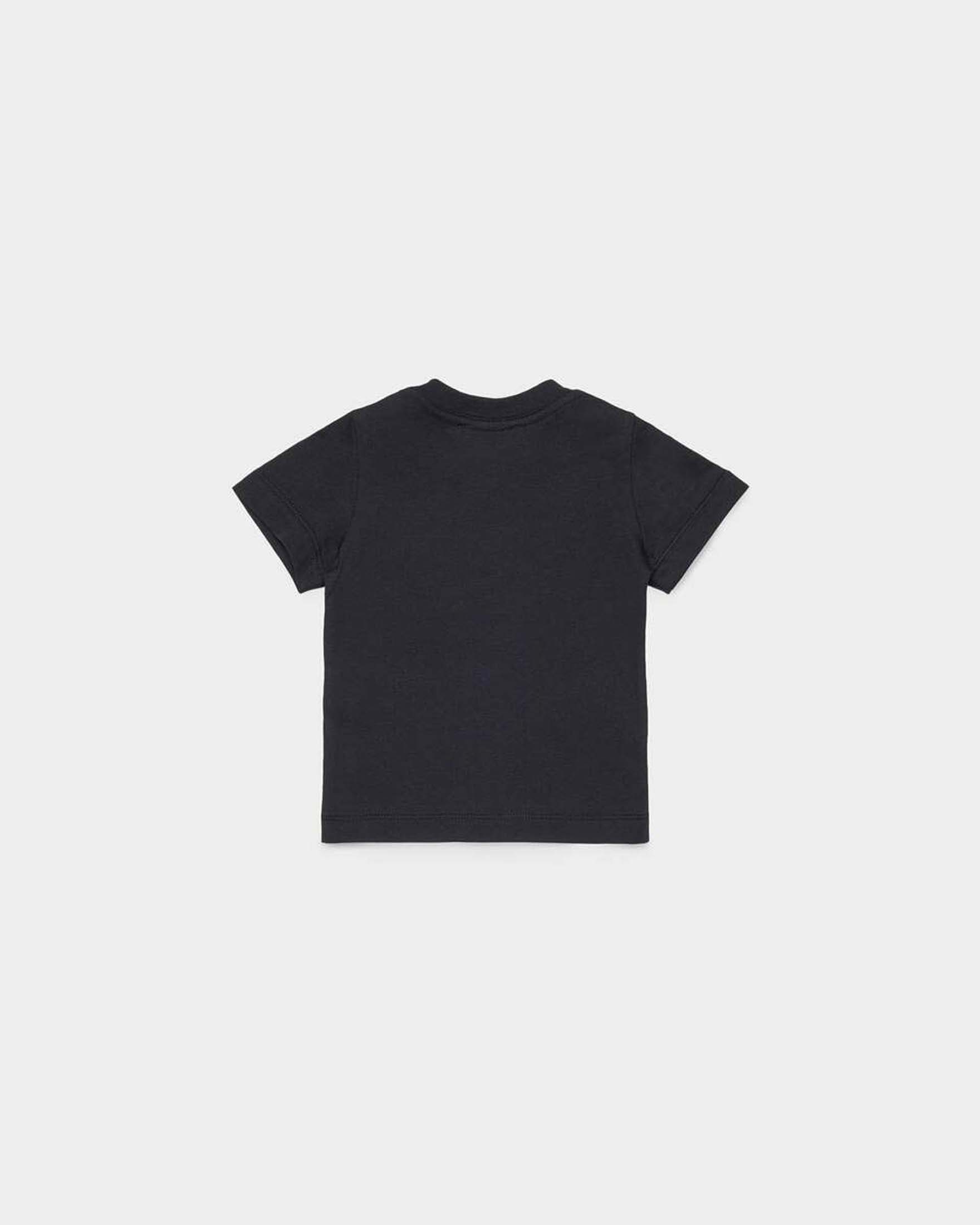 T-shirt Dsquared2 nera in puro cotone con foglia logo rossa image