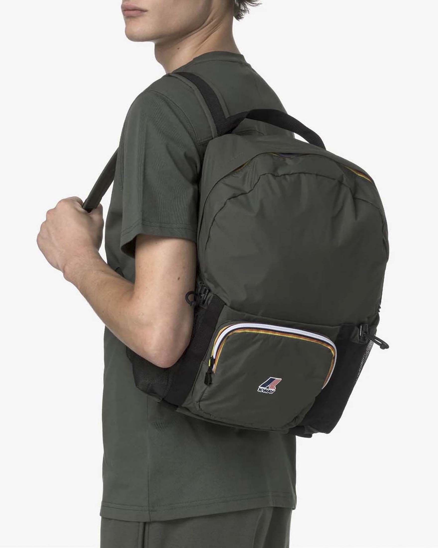 Zainetto K-way Le Vrai 4.0 Michel verde militare in nylon ripiegabile image