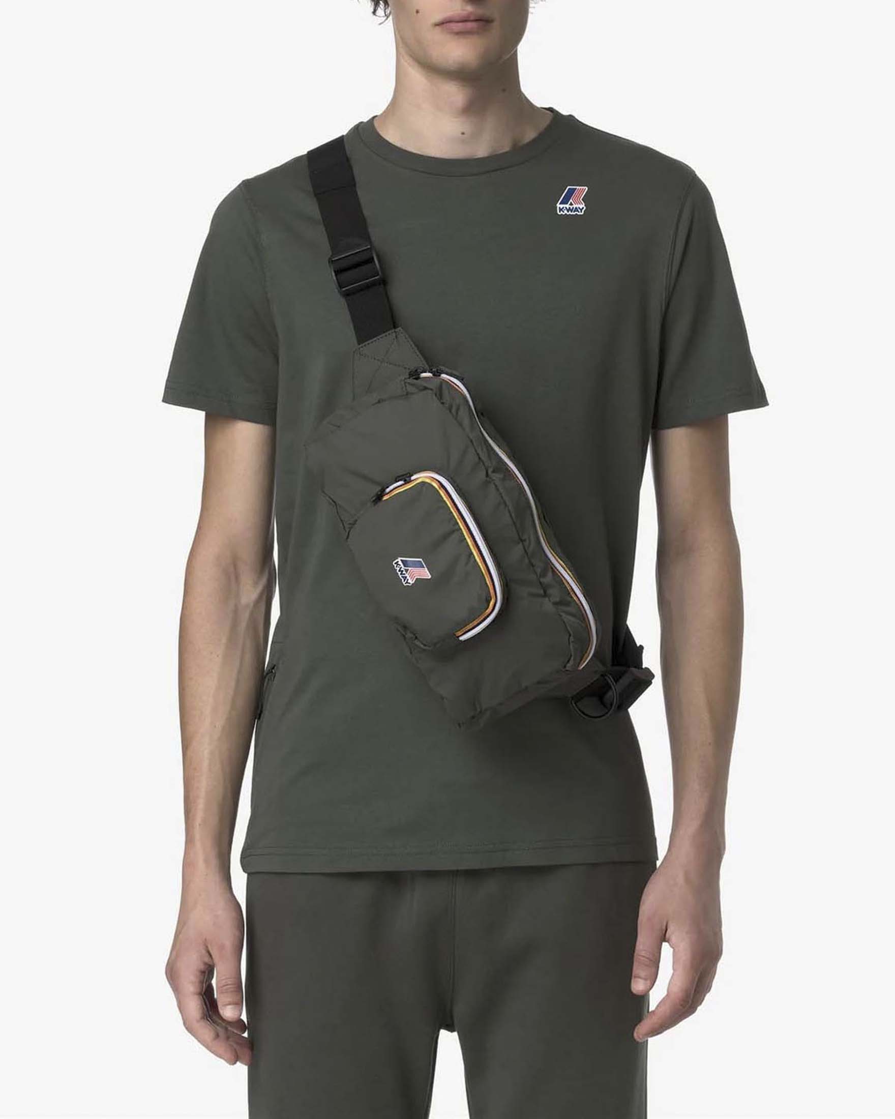 Marsupio K-way Le Vrai 4.0 Sylvain verde militare in nylon ripstop image