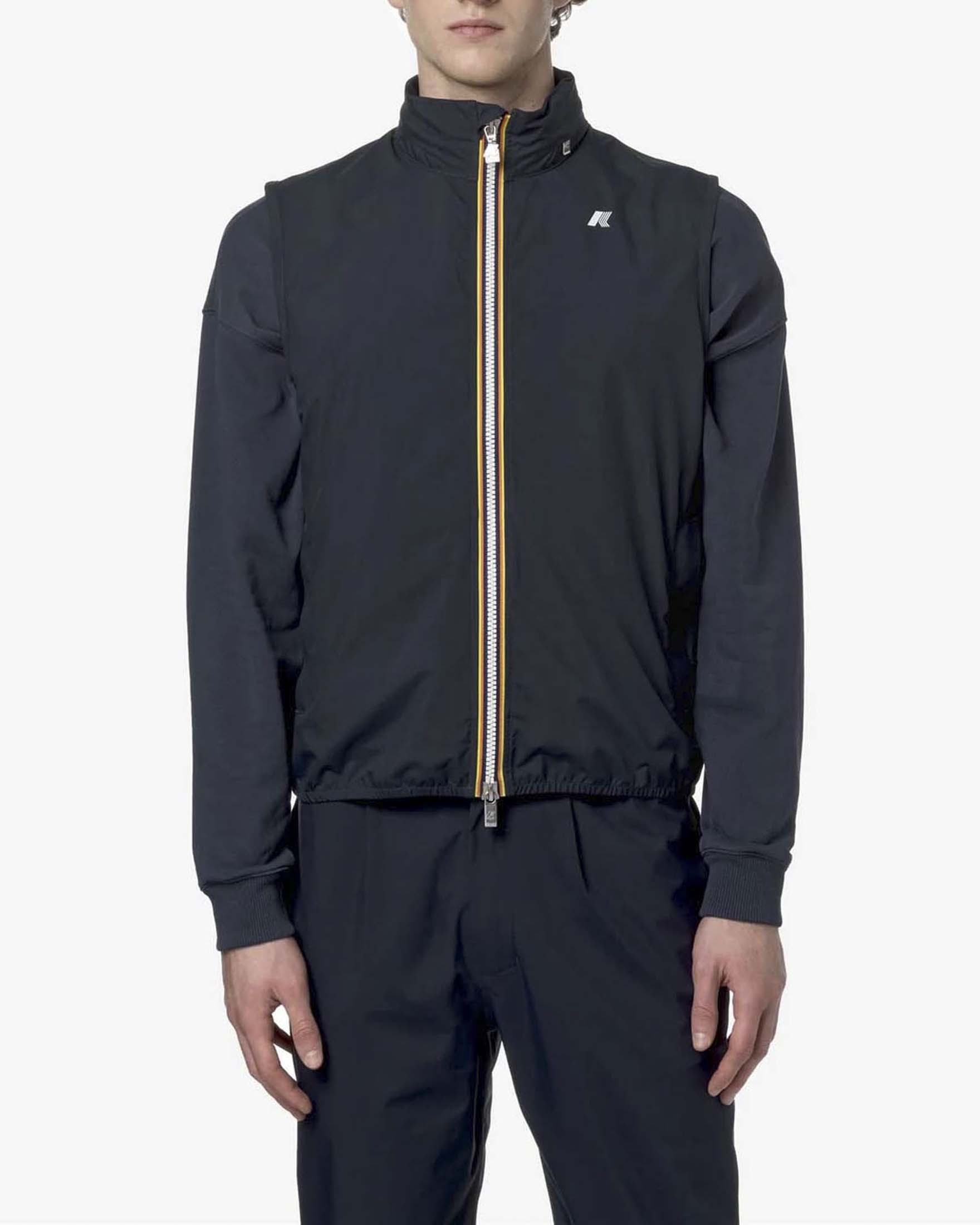 Gilet K-way Valen Stretch Dot blu con cappuccio estraibile
