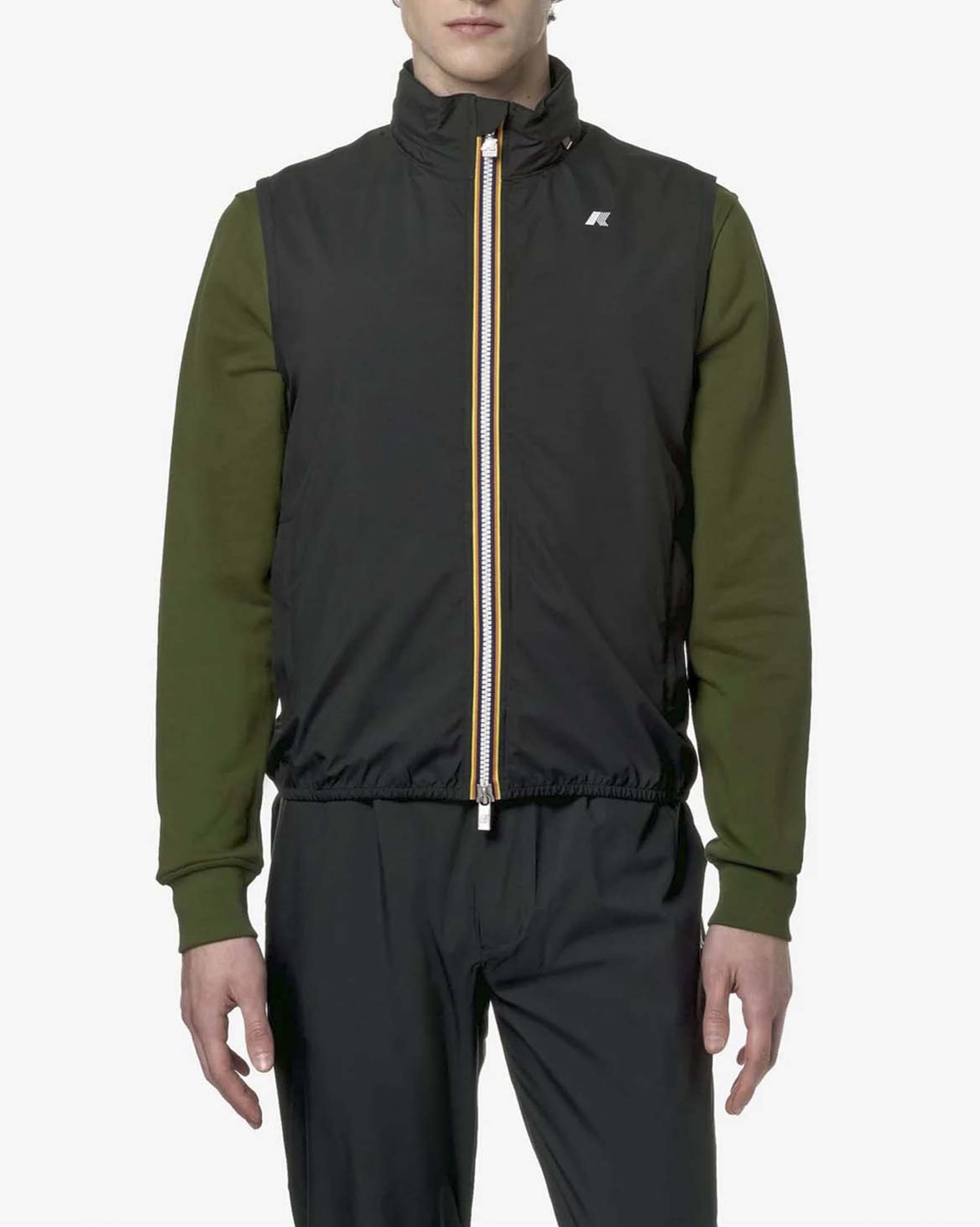 Gilet Valen Stretch Dot nero con cappuccio estraibile