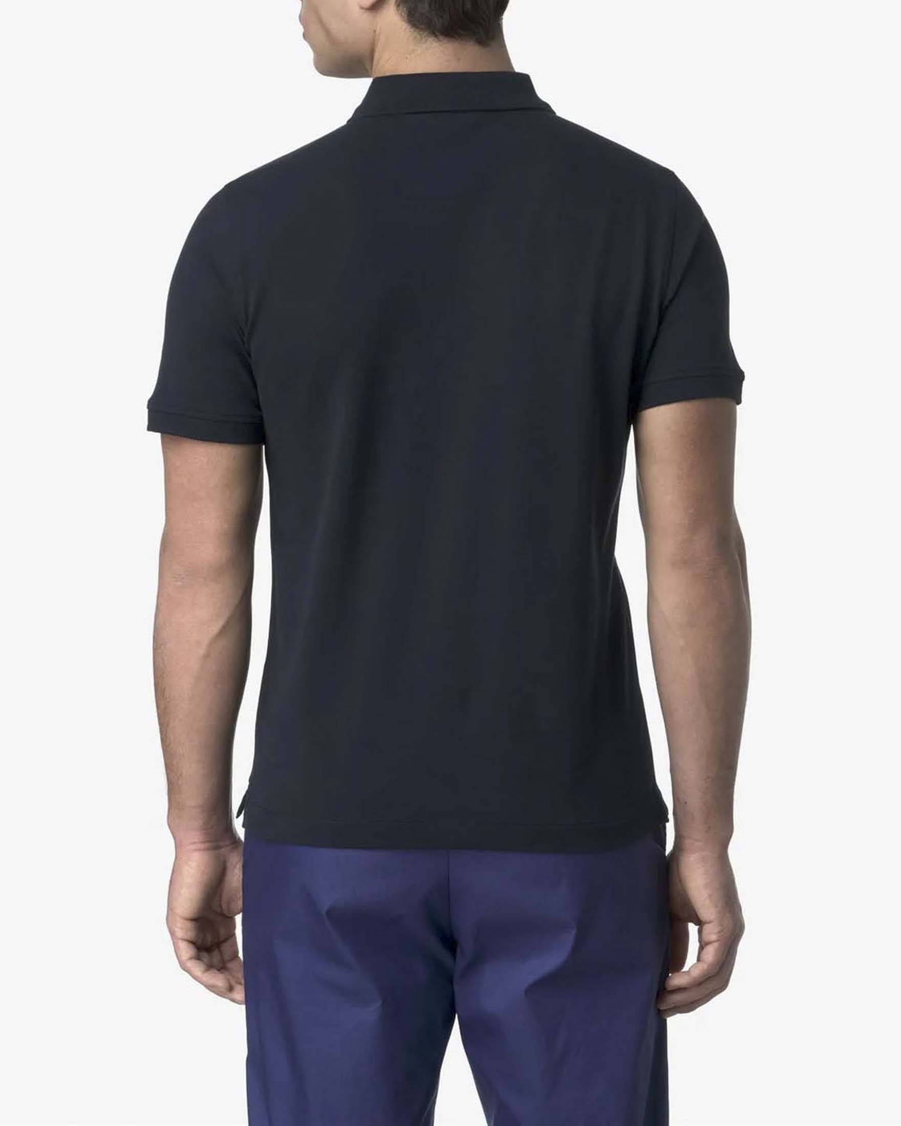 Polo mezza manica K-way Vinnie blu in piquè di cotone stretch image