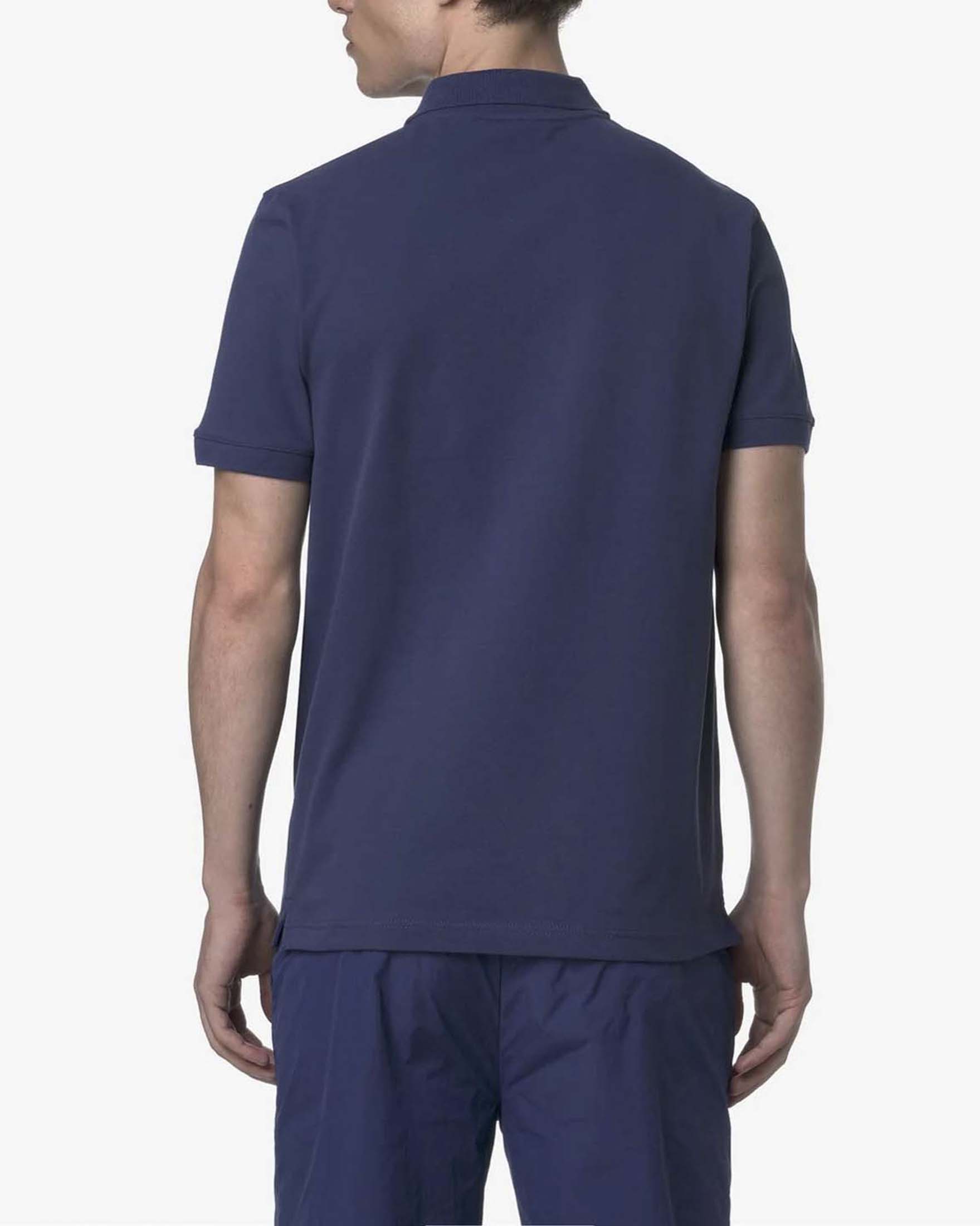 Polo K-way blu indaco mezza manica in micro piquè di cotone stretch image