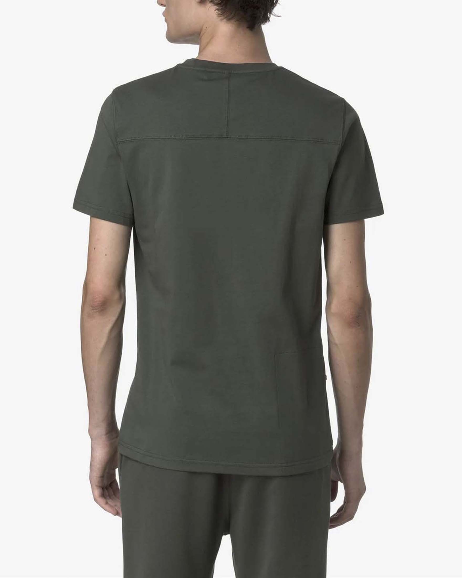 T-shirt mezza manica K-way Leonide verde militare in puro cotone image