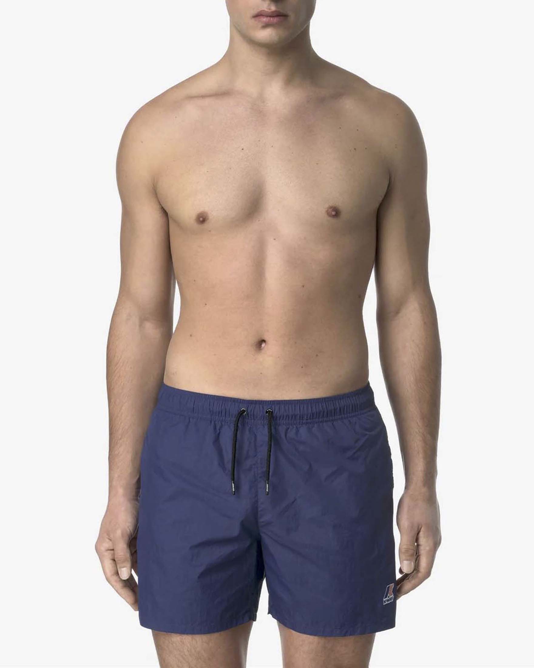 Boxer mare Le Vrai Olivier K-way blu indaco in nylon ripstop