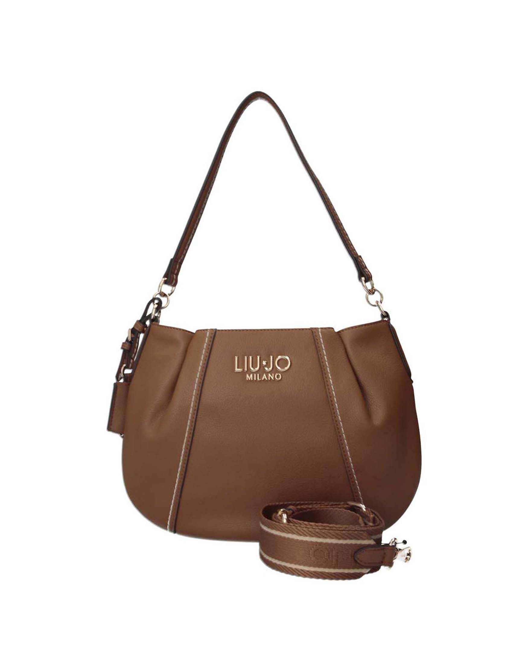 Borsa Liu Jo Accessories color cuoio in similpelle con logo applicato e tracolla regolabile