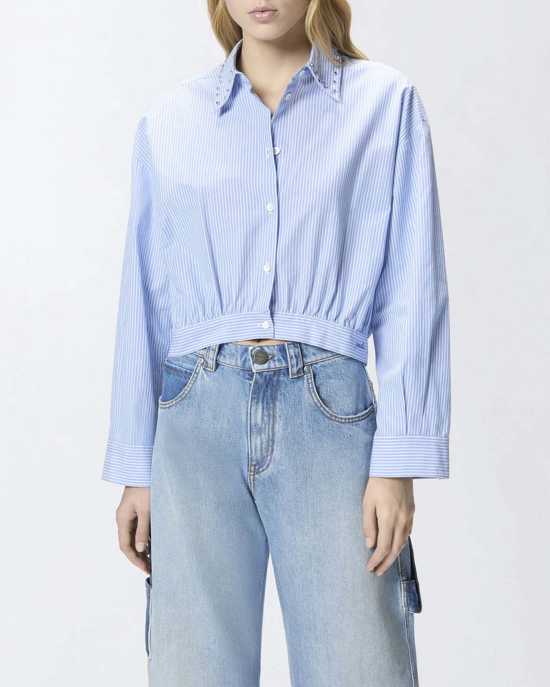 Blouse Camicie Max&co Camicia Da Donna 'BANDA' In Blu Pastello