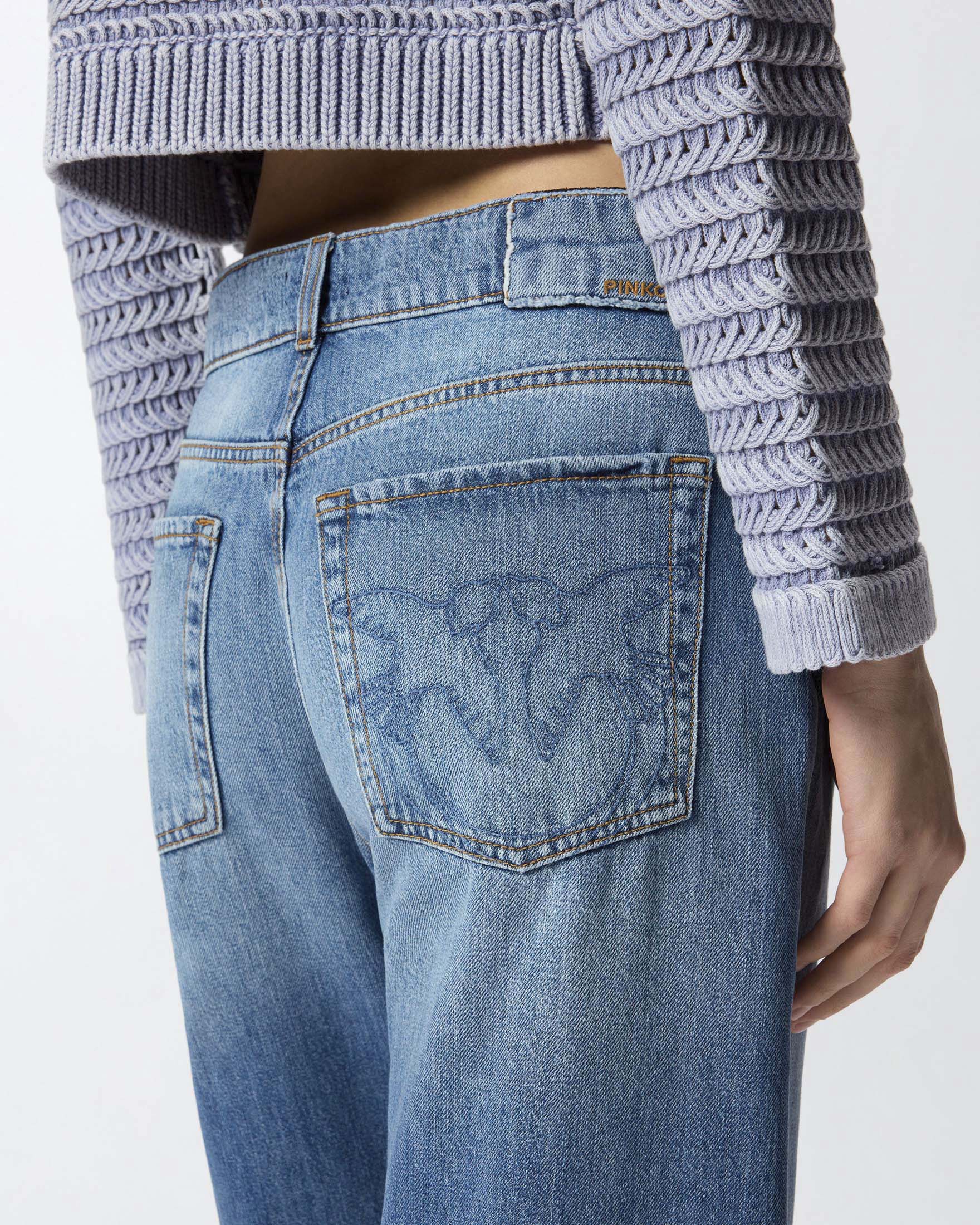 Jeans wide leg Pinko lavaggio chiaro super stone washed