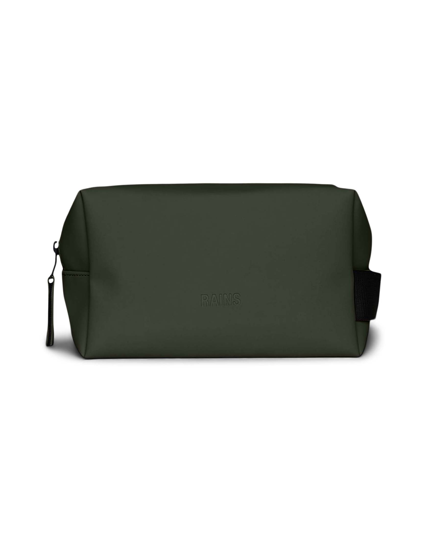 Cosmetic bag verde Rains in tessuto impermeabile effetto metallizzato con scritta logo