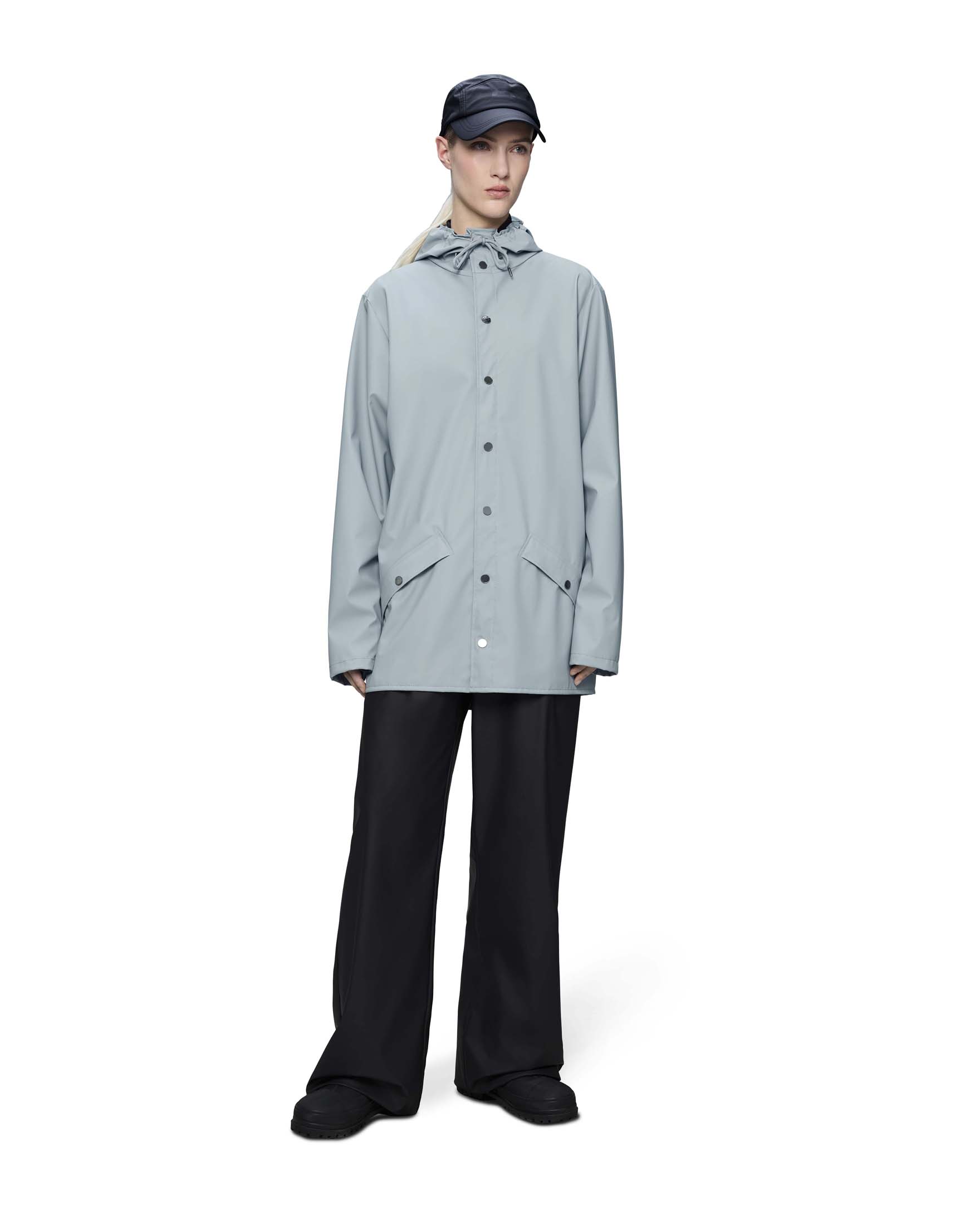 Jacket azzurra impermeabile con cappuccio