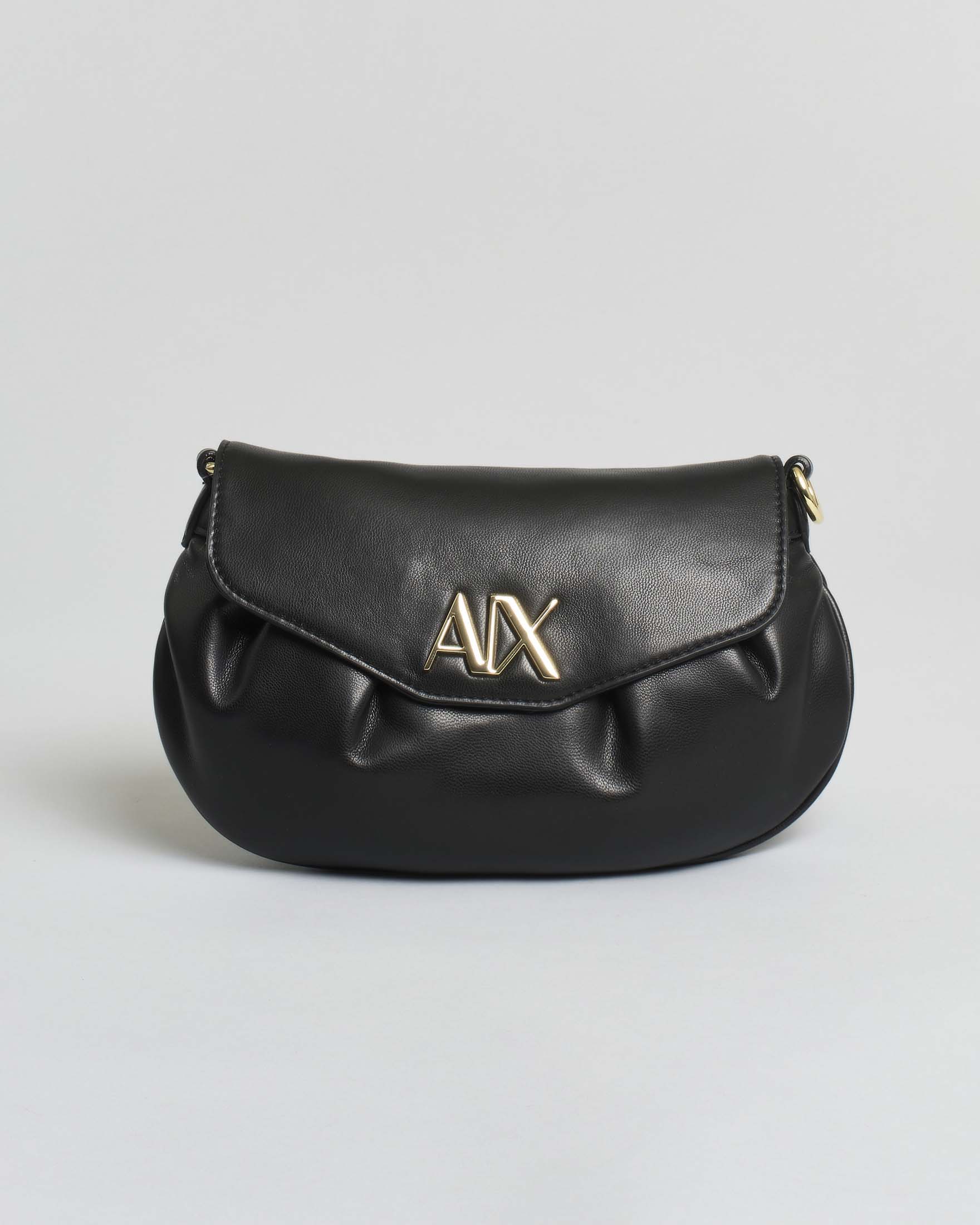 Mini bag Exchange media in similpelle nera con tracolla removibile