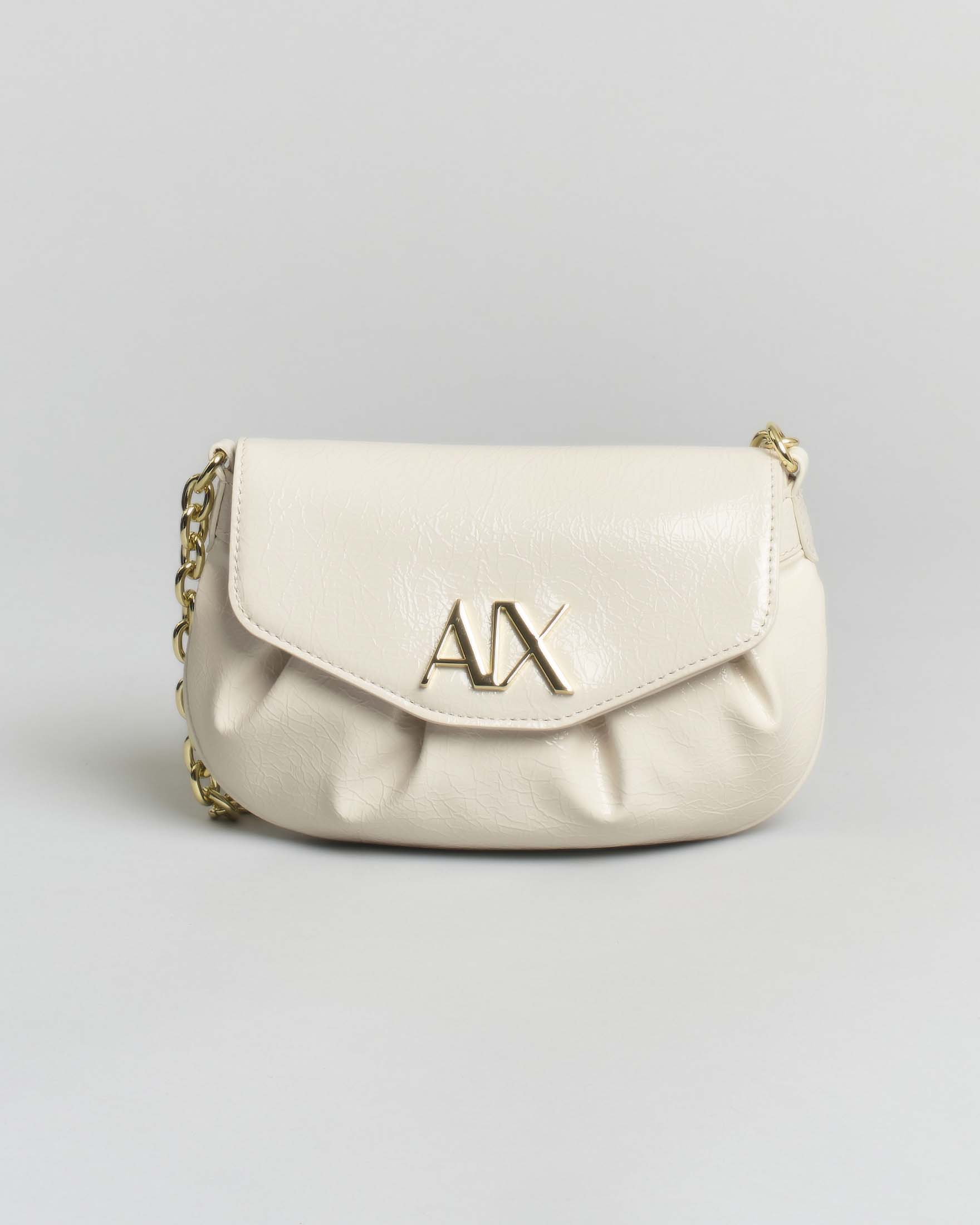 Mini bag Exchange piccola in similpelle panna con tracolla removibile