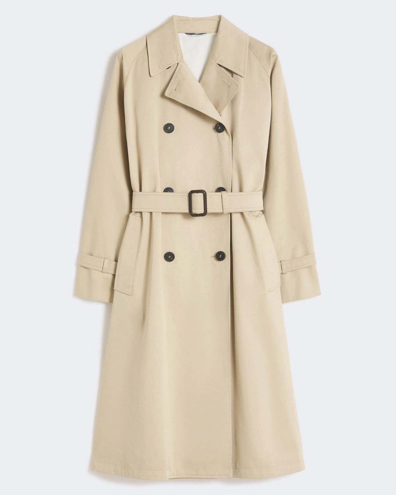 Weekend Max Mara — Trench Weekend Max Mara beige in gabardina antigoccia con fantasia orientale