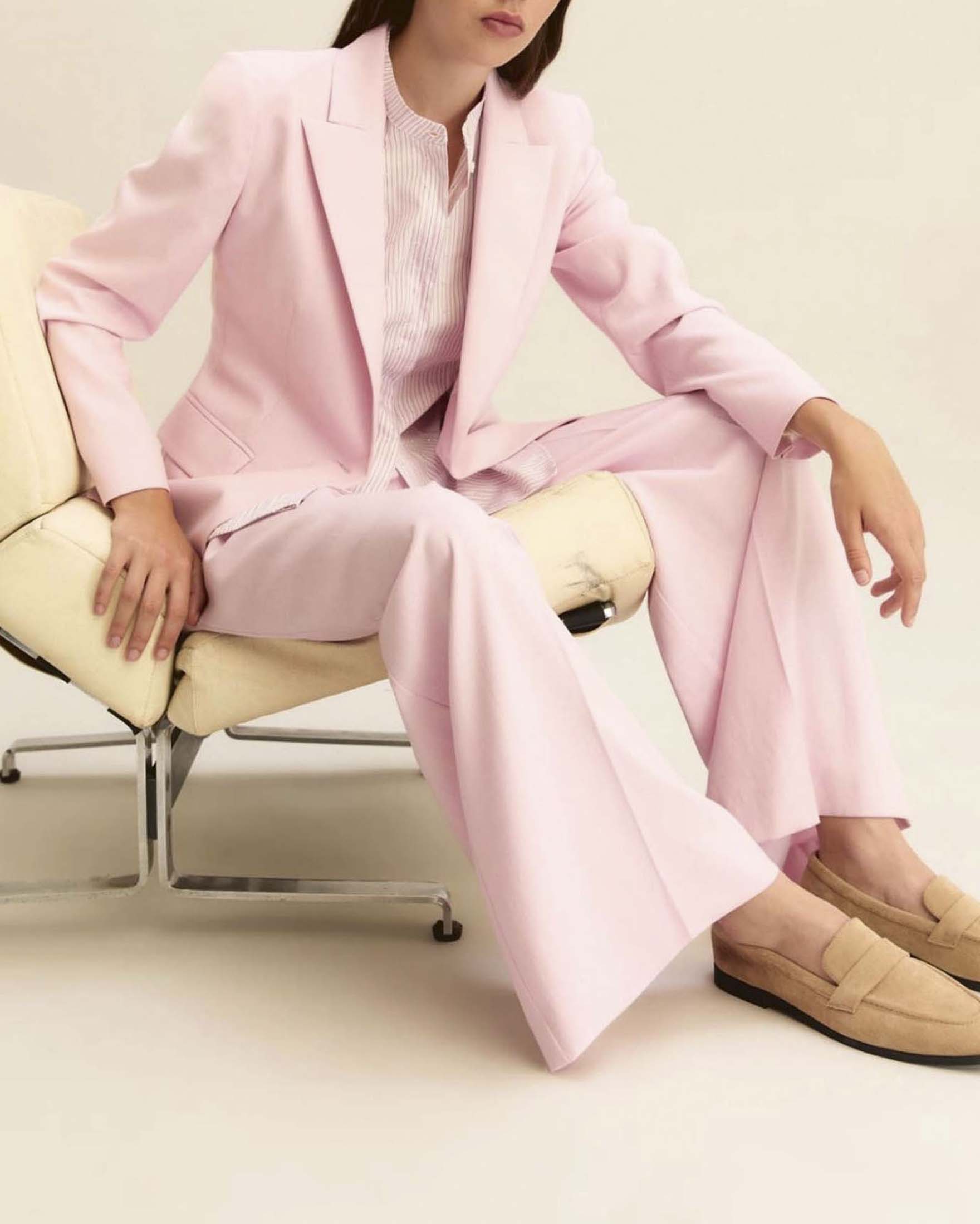 Pantalone rosa ampio in viscosa stretch