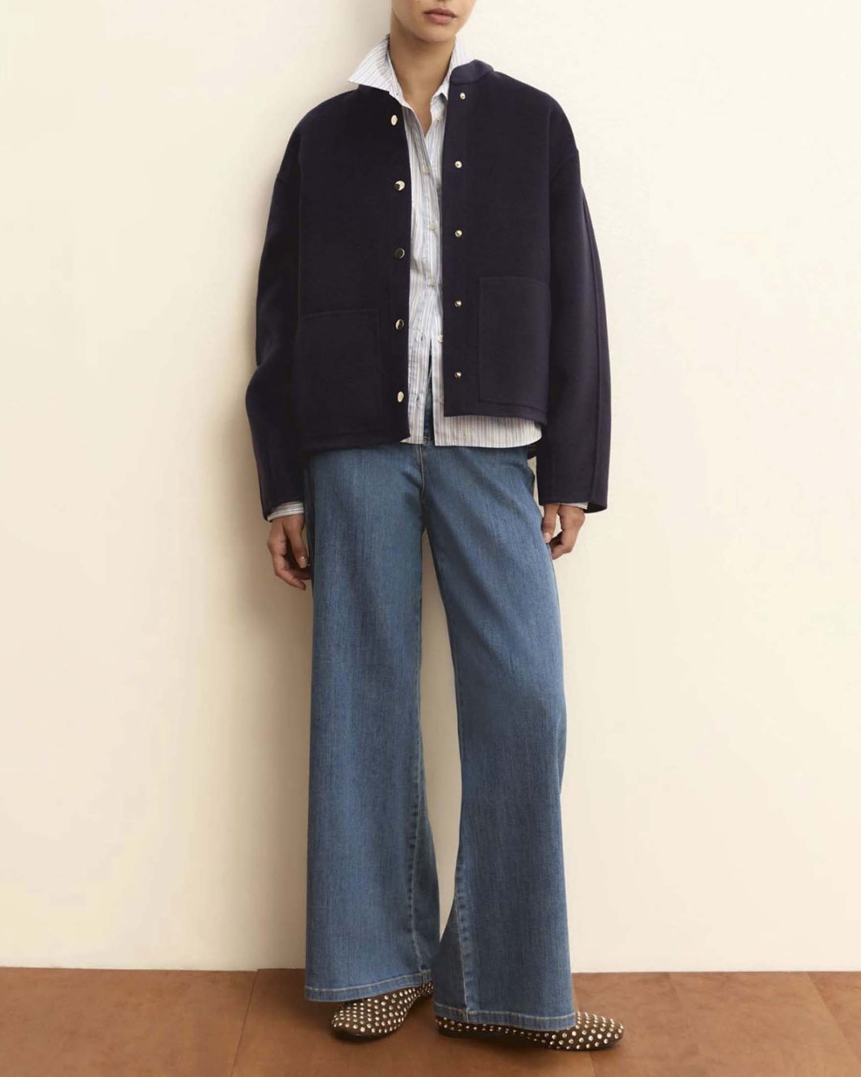 Jeans stretch wide leg lavaggio chiaro