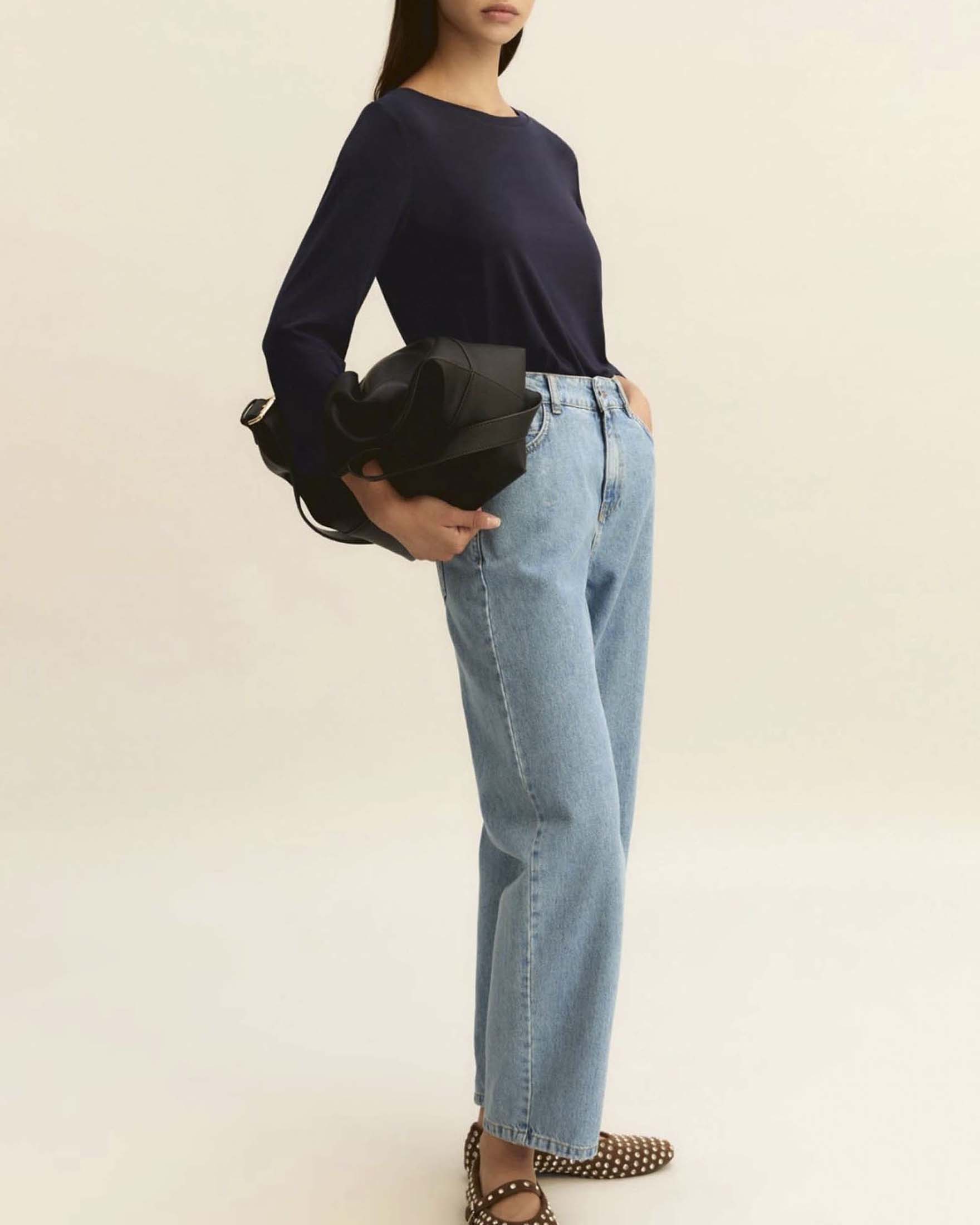 Jeans mom fit Emme Marella lavaggio chiaro