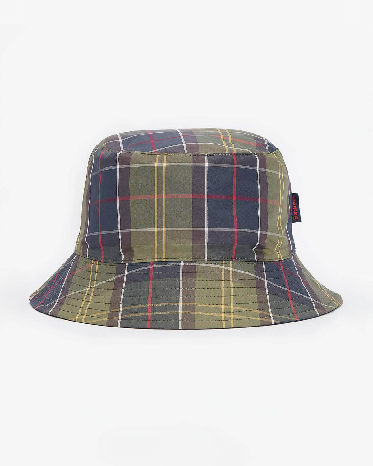 Cappello a pescatore Hutton Barbour blu in tessuto impermeabile reversibile in tartan check image