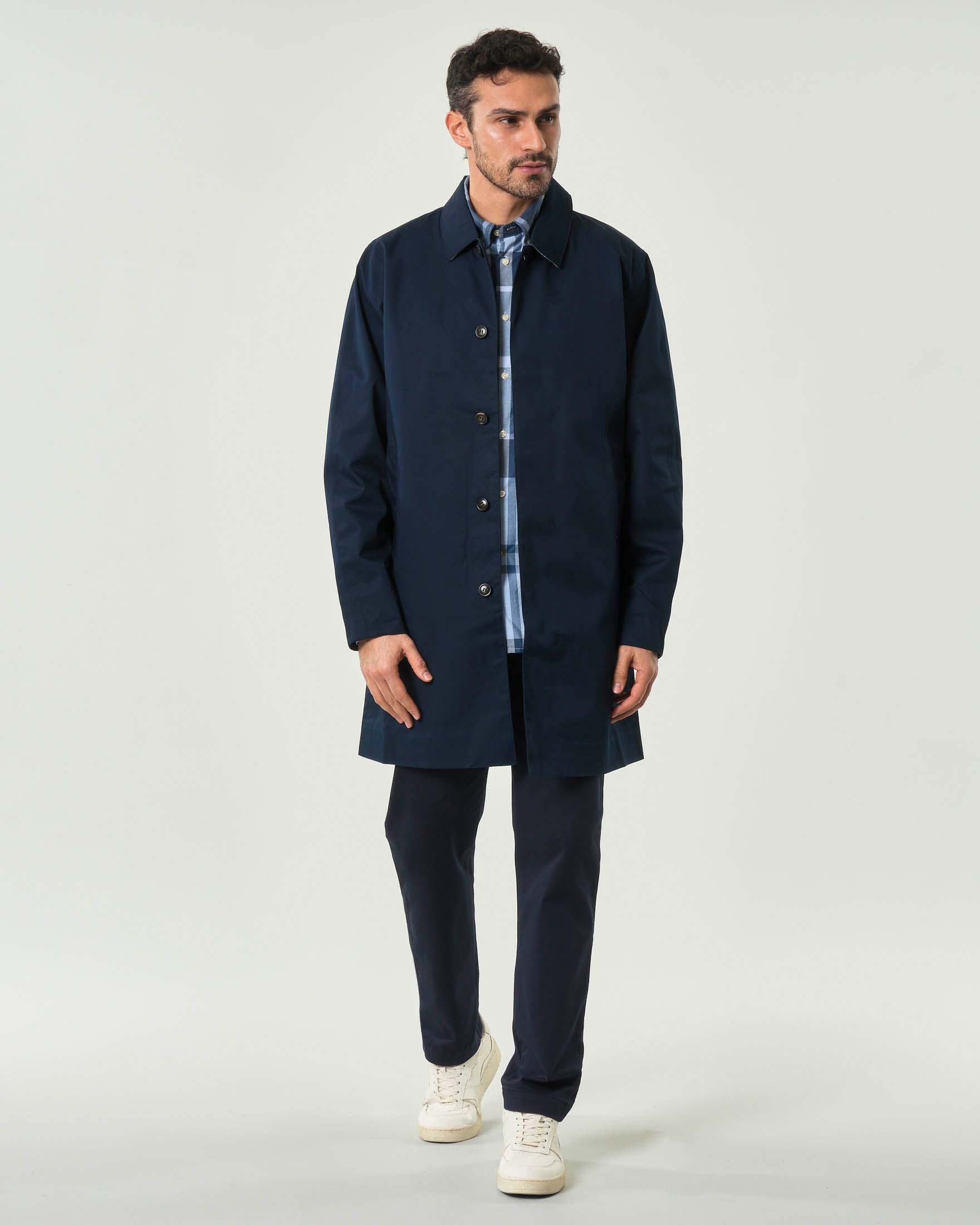 Impermeabile Rokig Barbour blu in misto cotone image