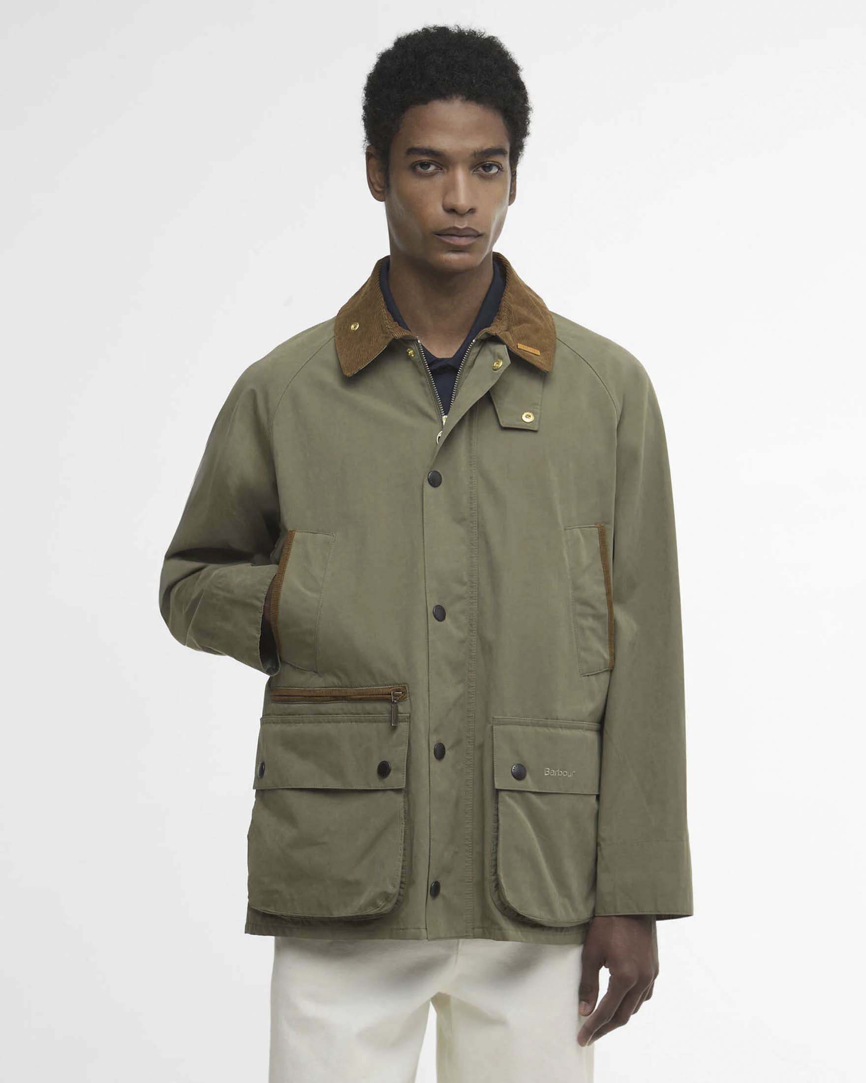 Giacca Barbour Bedale Icons verde salvia in cotone manopesca image