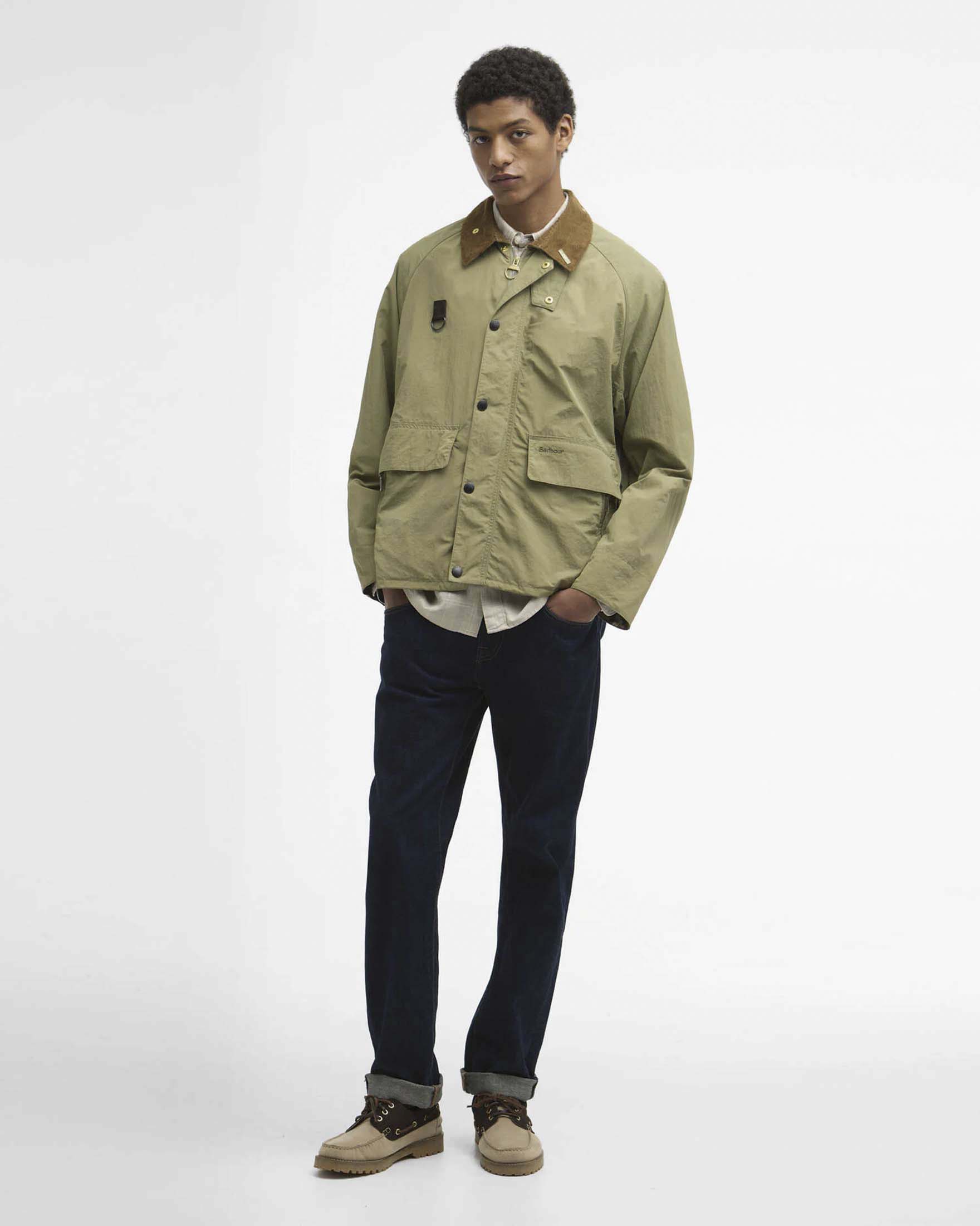Giacca Barbour Spey Icons verde salvia in tessuto crinkle