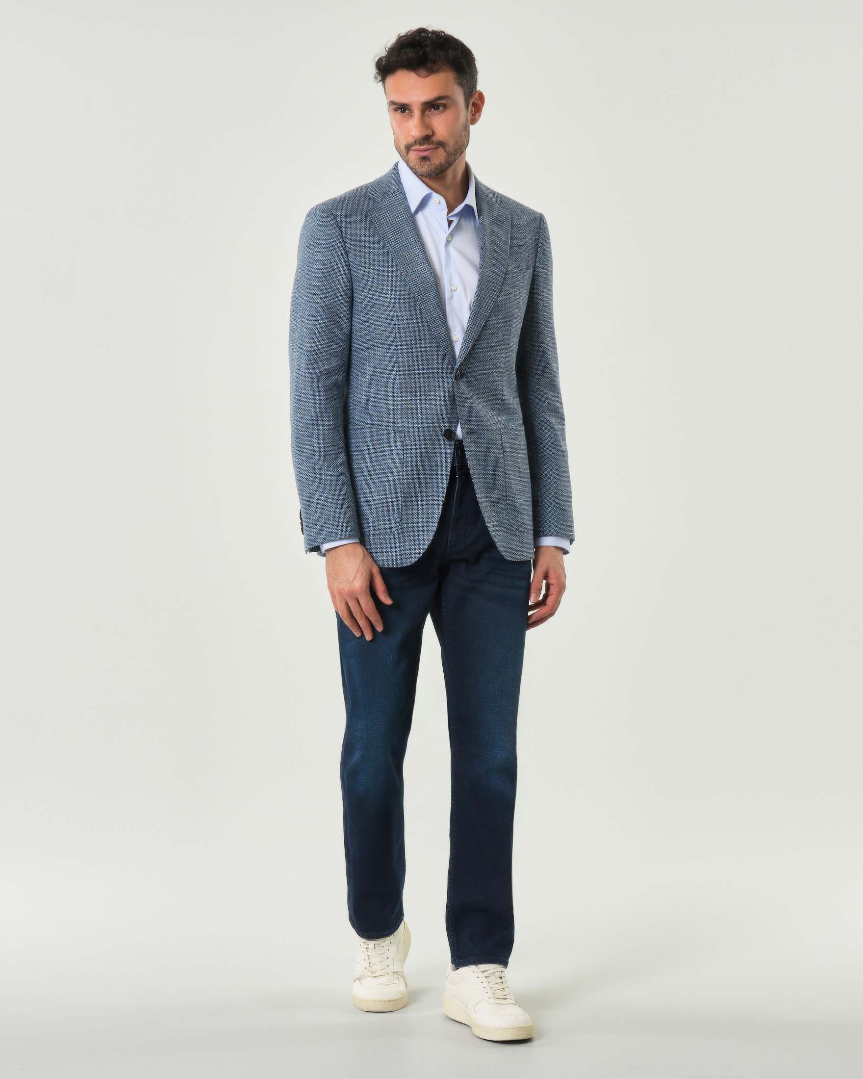 Blazer Boss Hutson avio in misto cotone e lino armaturato image