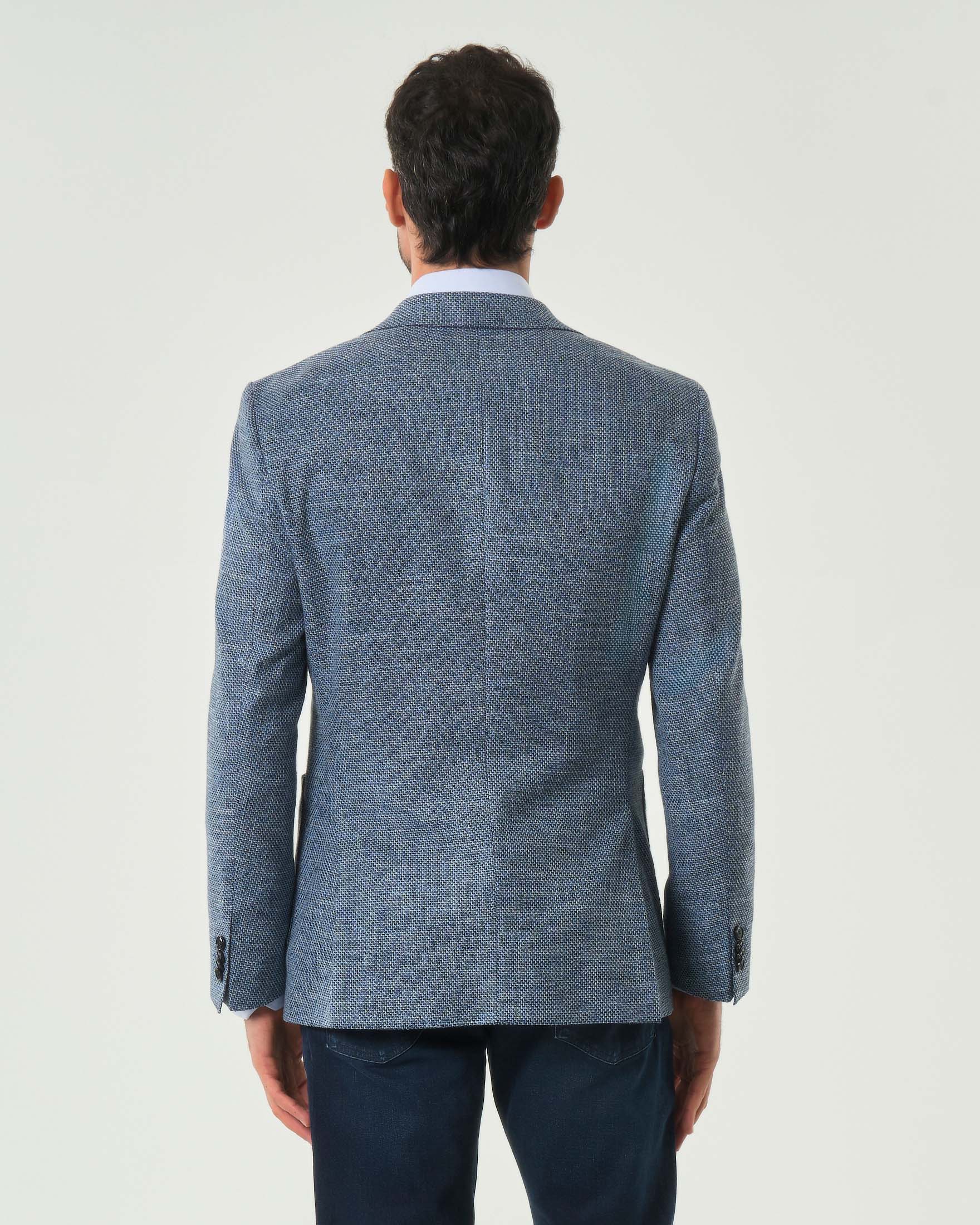 Blazer Boss Hutson avio in misto cotone e lino armaturato