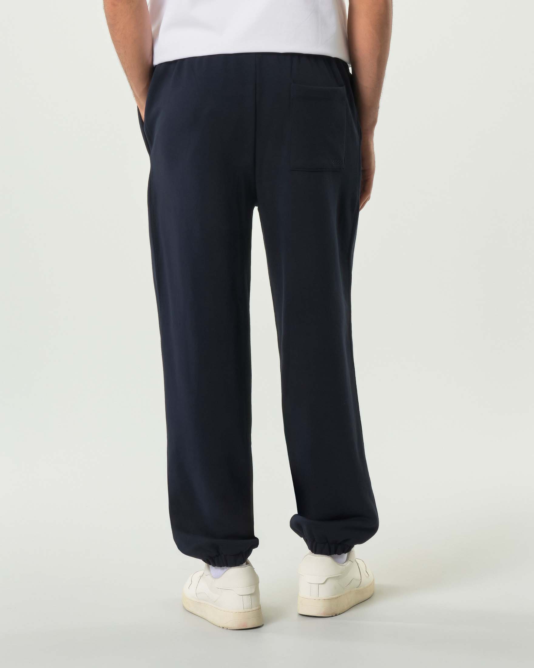 Pantalone Boss blu in felpa di puro cotone