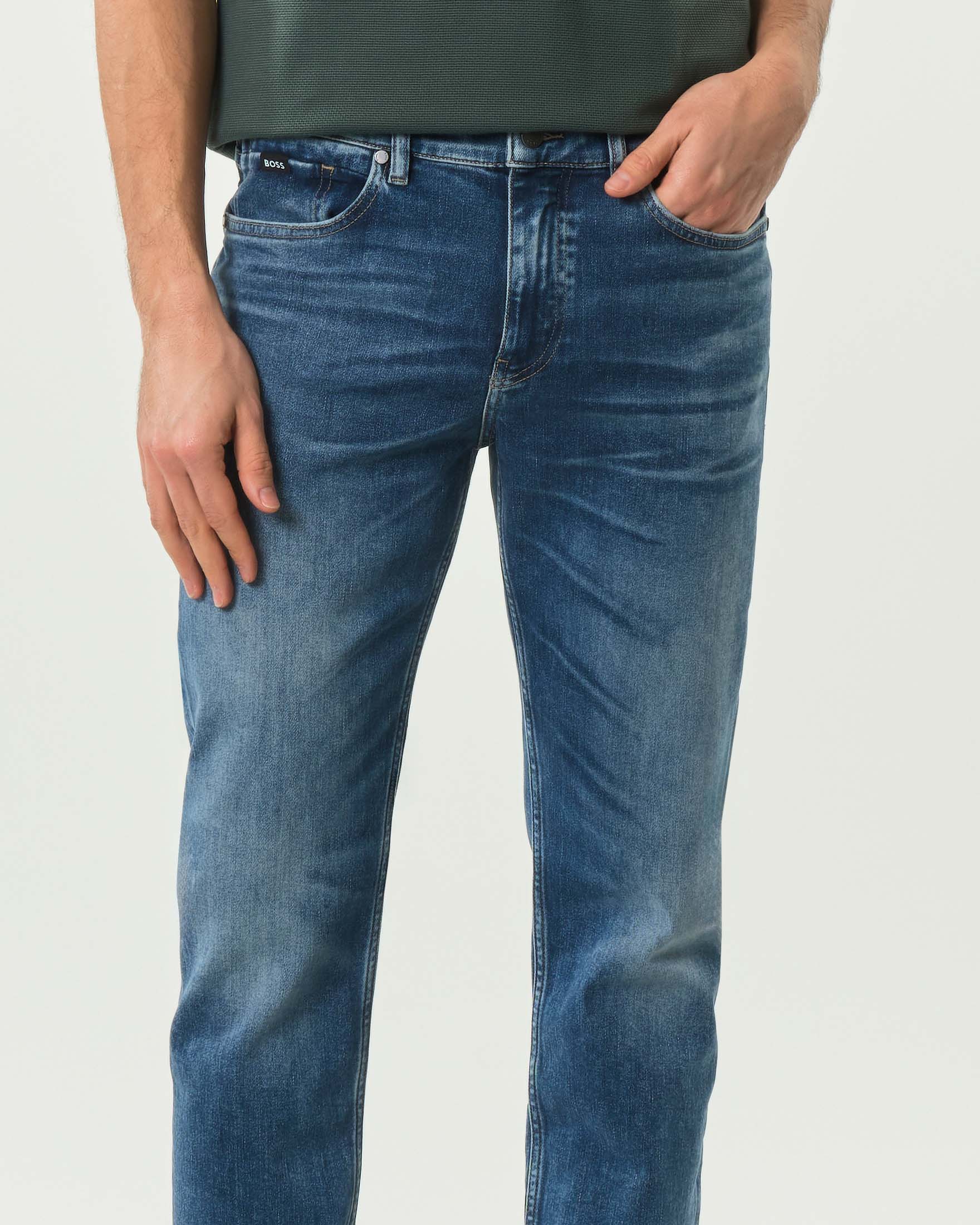 Jeans Boss Delaware lavaggio medio stone washed in cotone stretch image