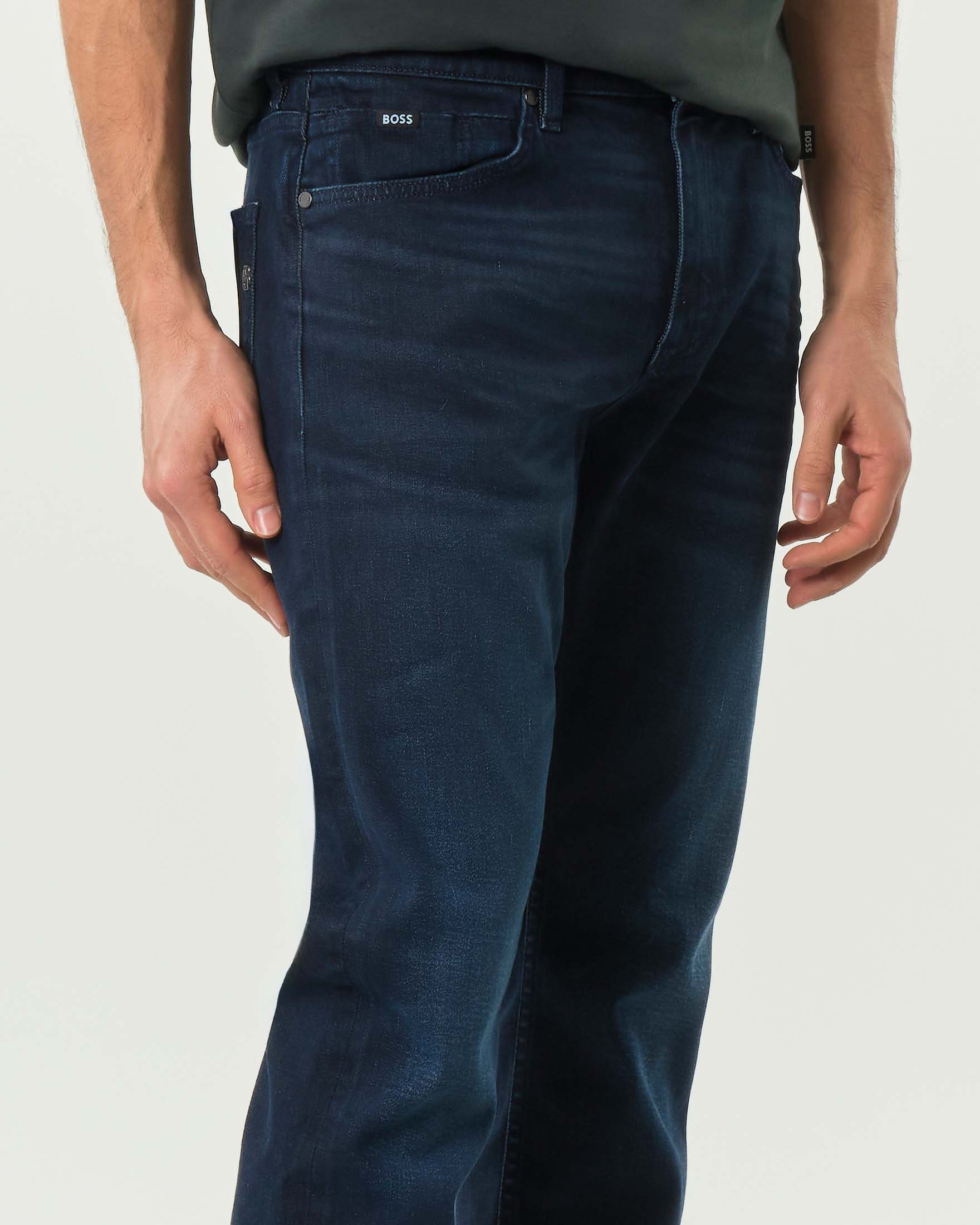 Jeans Boss Delaware lavaggio blu scuro in cotone stretch