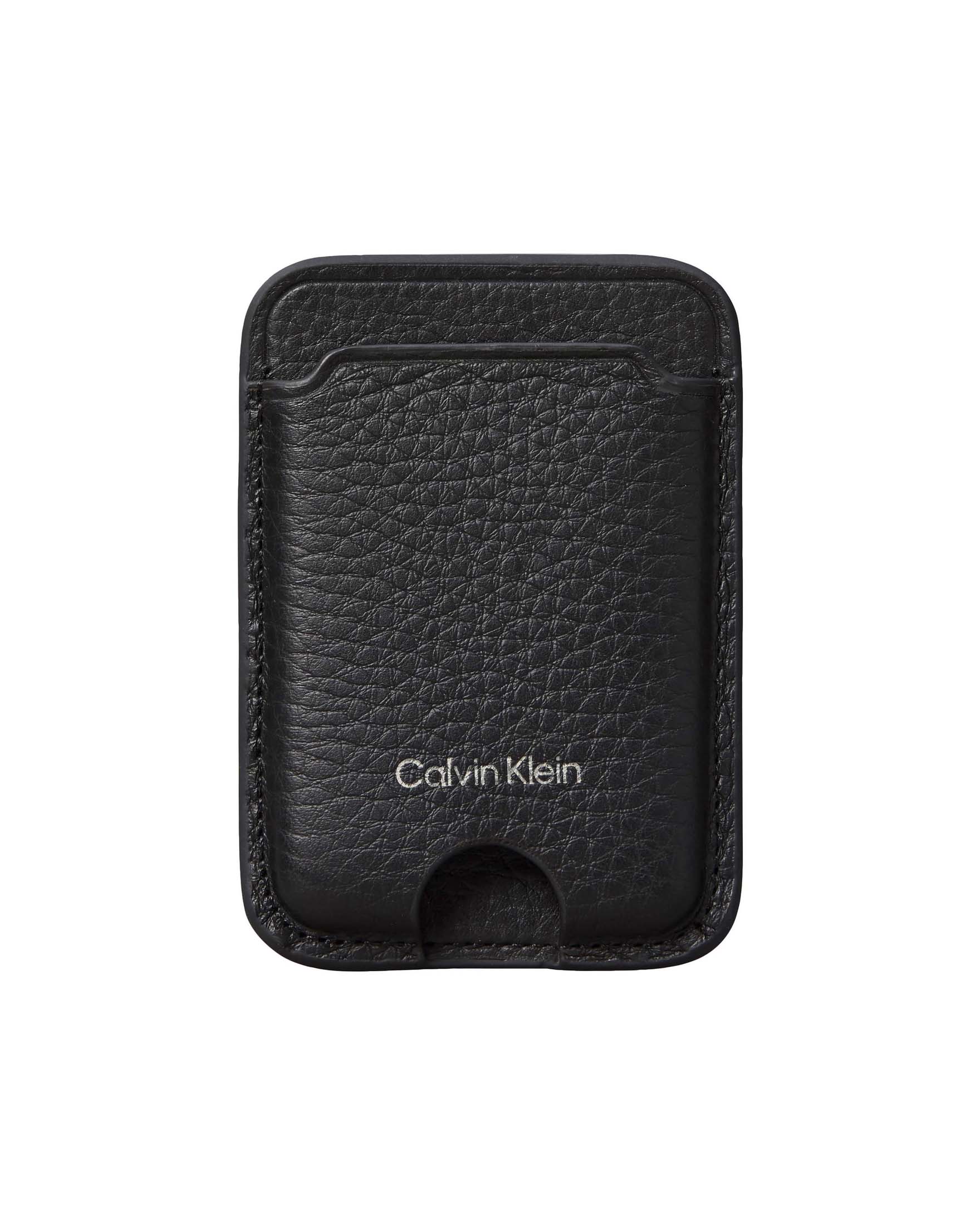 Portacarte Calvin Klein Jeans nero in pelle con logo stampato e tecnologia RFID