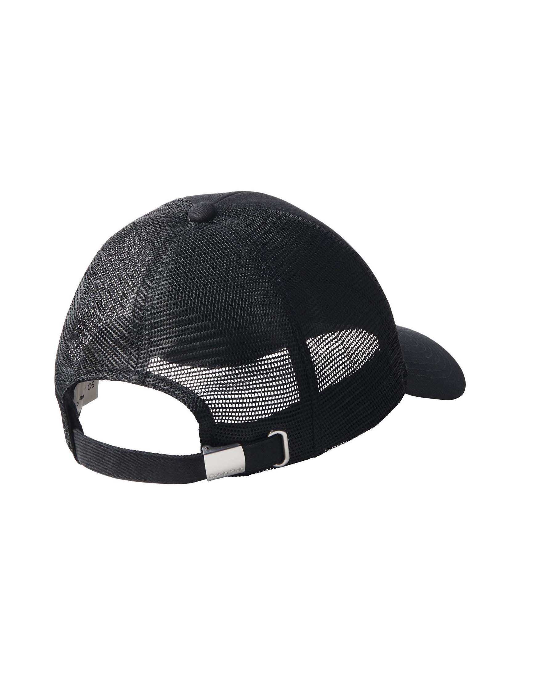 Berretto trucker Calvin Klein Jeans nero in cotone con logo stampato e retro in mesh image