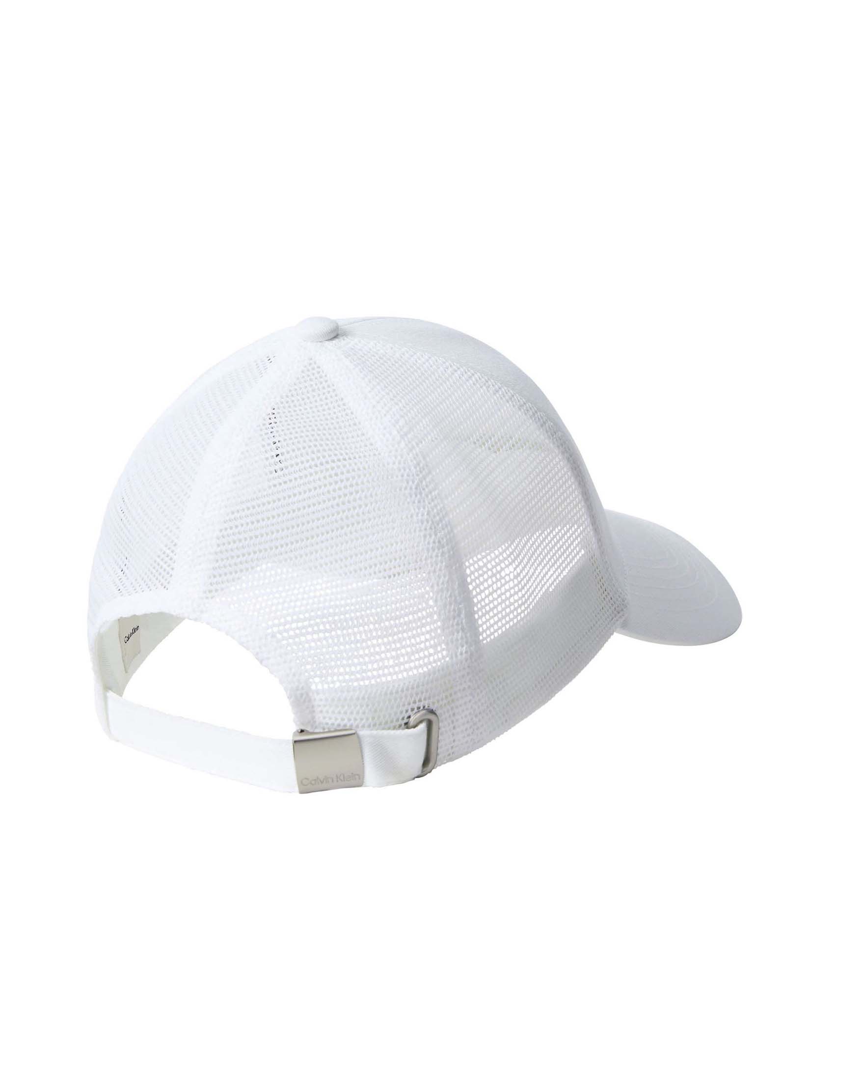 Berretto trucker Calvin Klein Jeans bianco in cotone con logo stampato e retro in mesh image