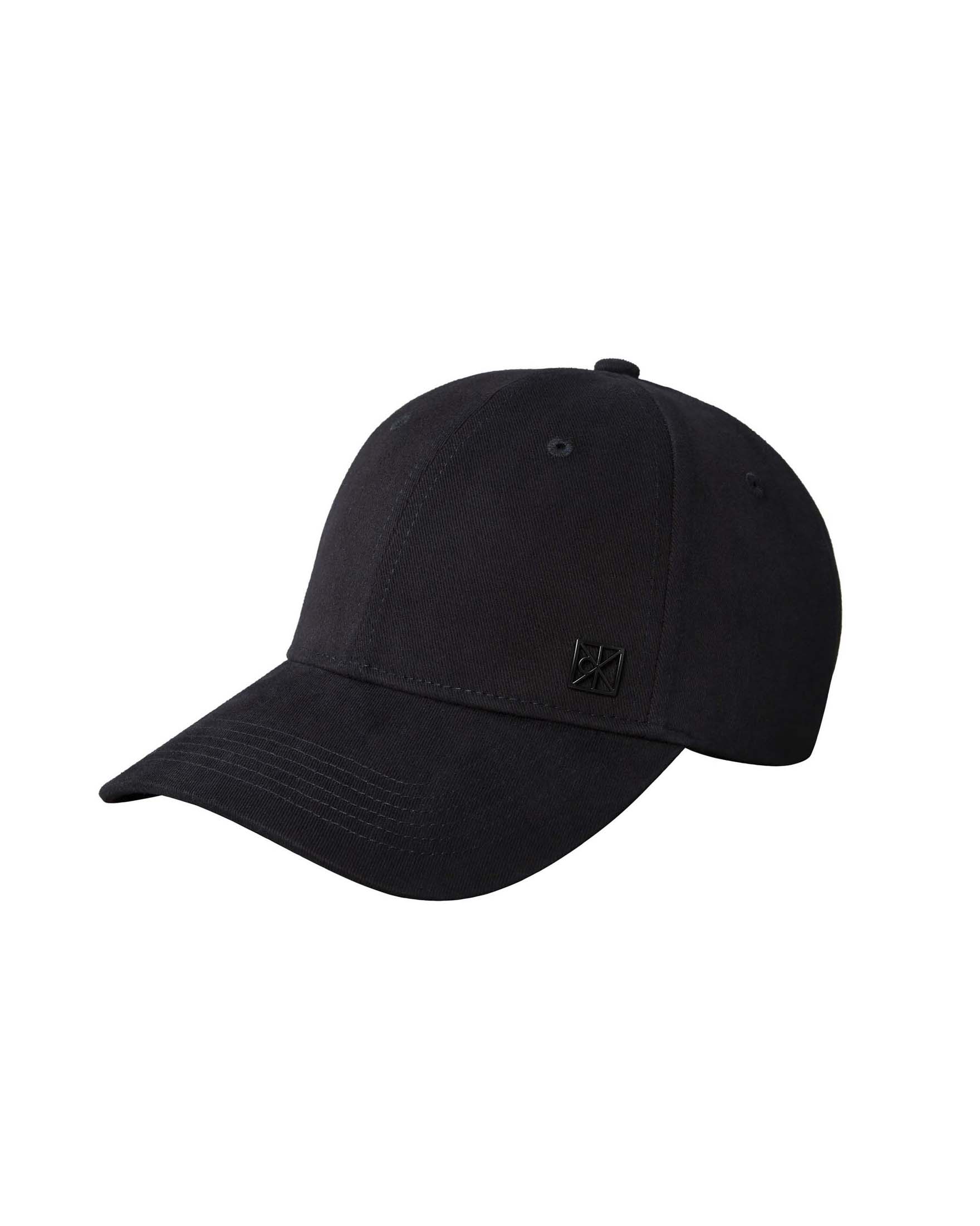 Berretto Calvin Klein Jeans nero in cotone con logo applicato tono su tono