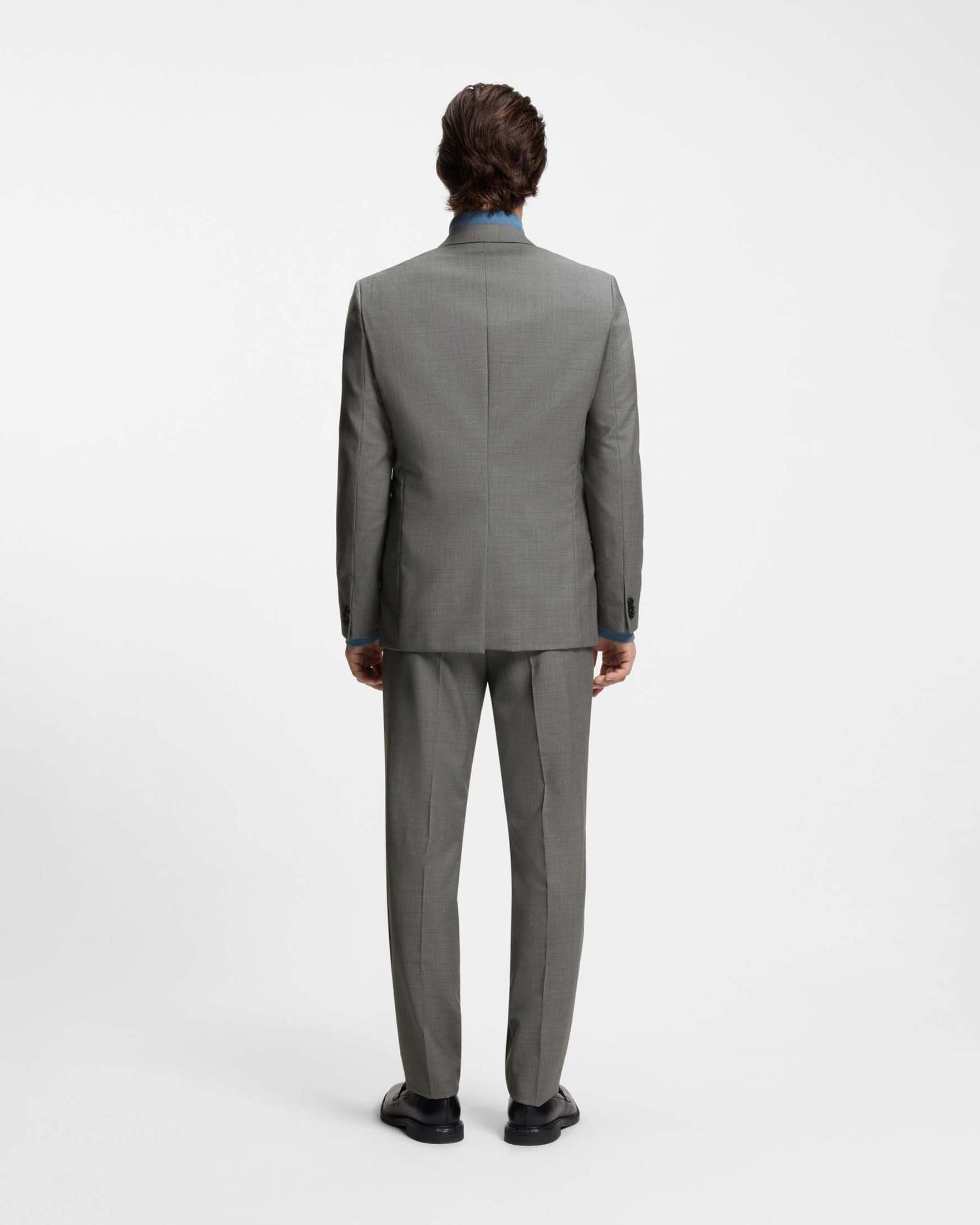 Blazer Hugo grigio medio in lana vergine con micro fantasia image